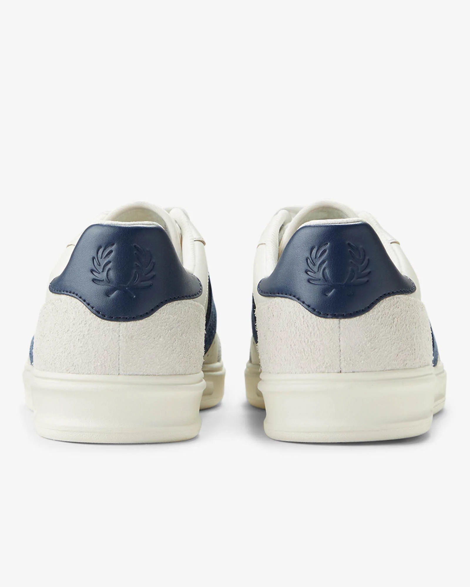 Fred Perry Mens B4 Mens Textured Leather/Suede Trainers - Porcelain 254 - Image 3