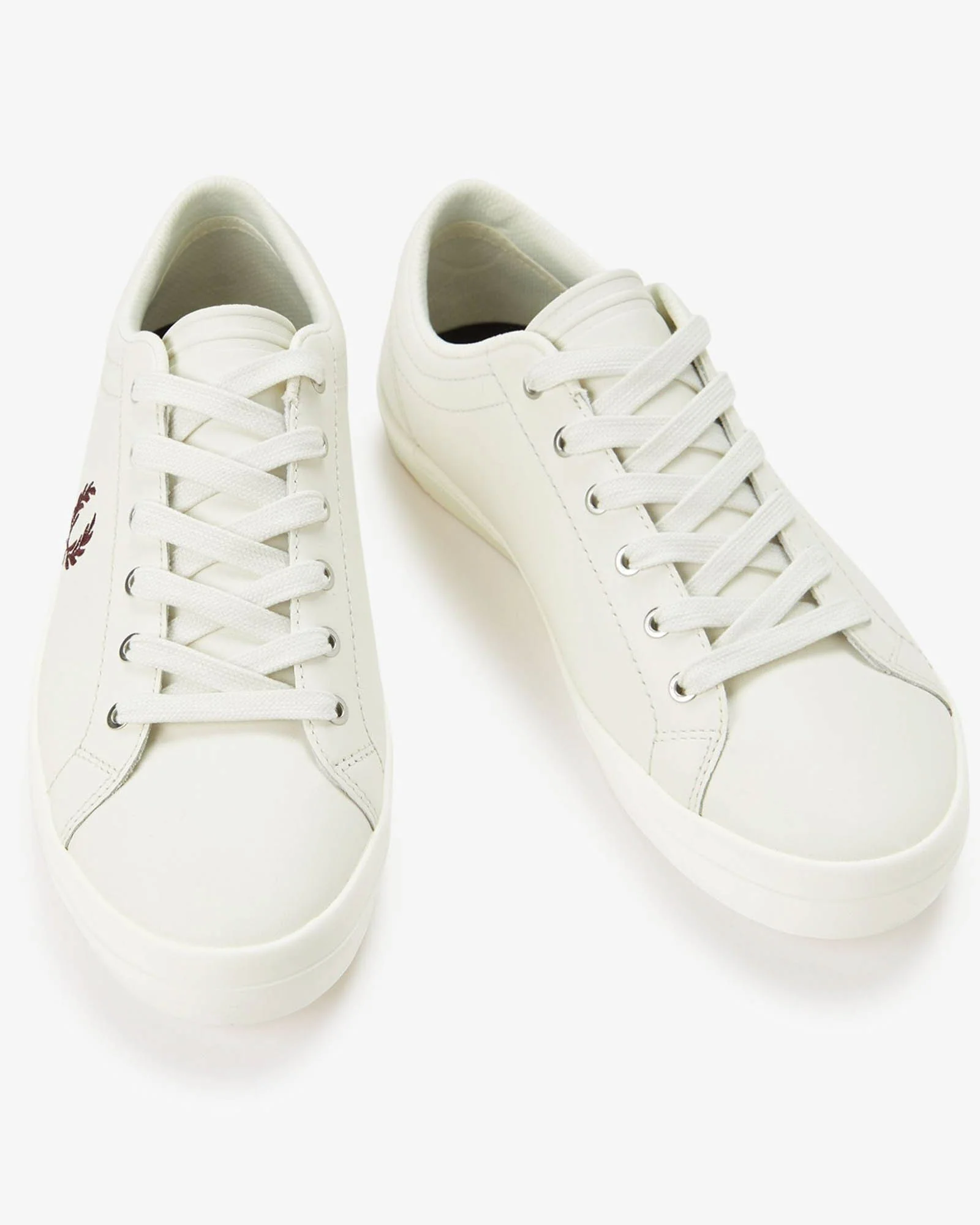 Fred Perry Mens Baseline Leather Trainers - Light Ecru 760 - Image 4