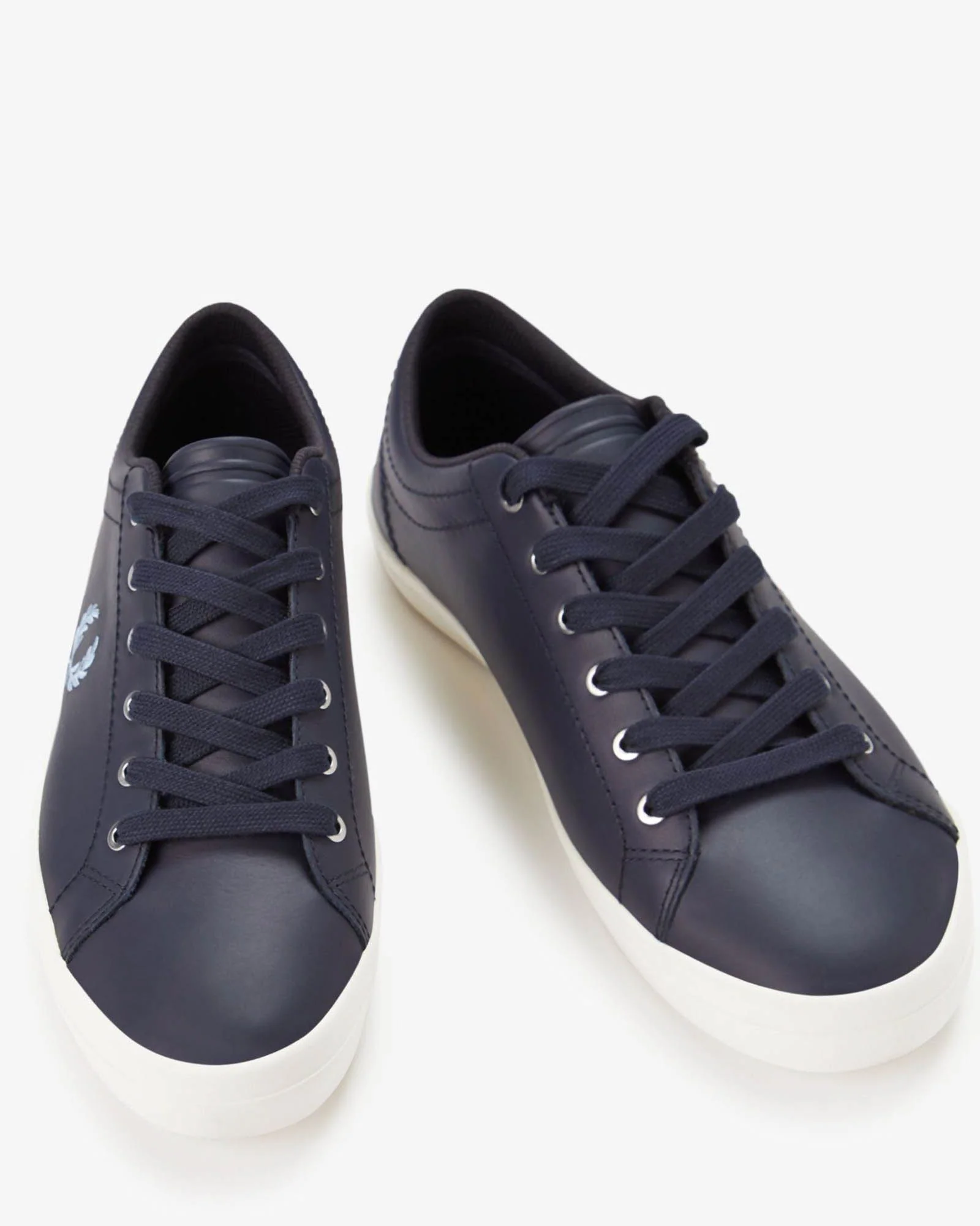 Fred Perry Mens Baseline Leather Trainers - Navy 608 - Image 3