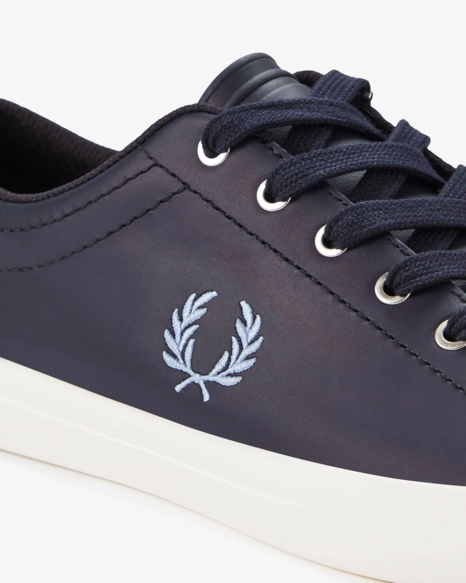 Fred Perry Mens Baseline Leather Trainers - Navy 608 - Image 4