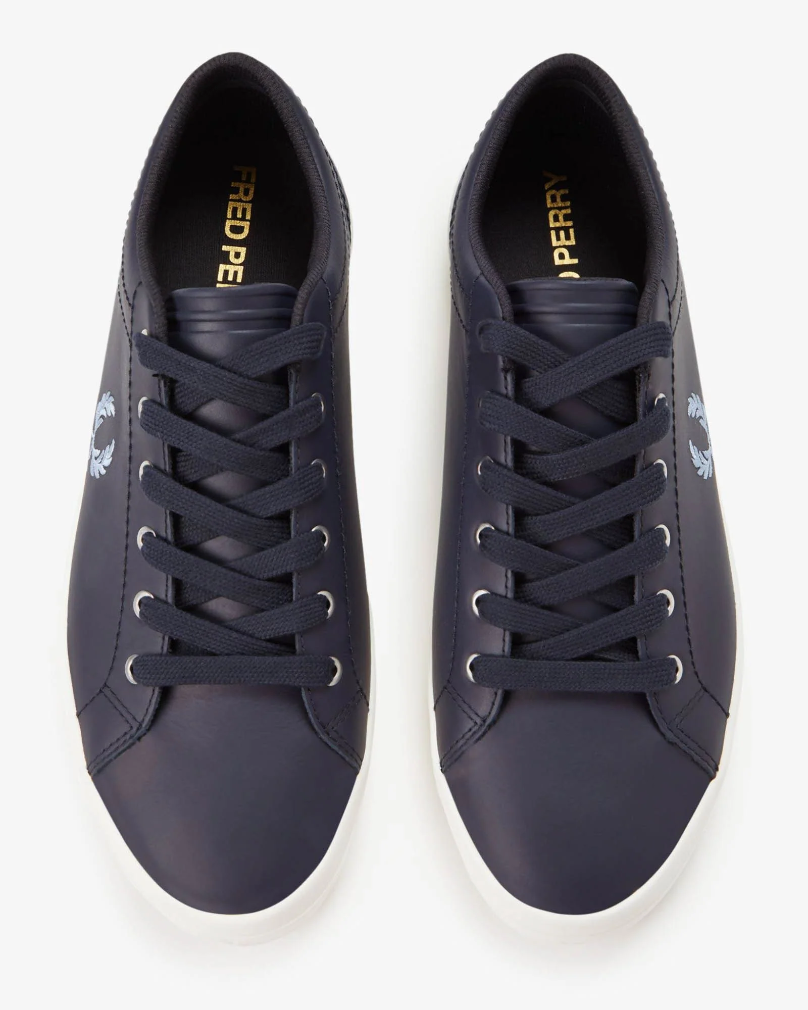 Fred Perry Mens Baseline Leather Trainers - Navy 608 - Image 5