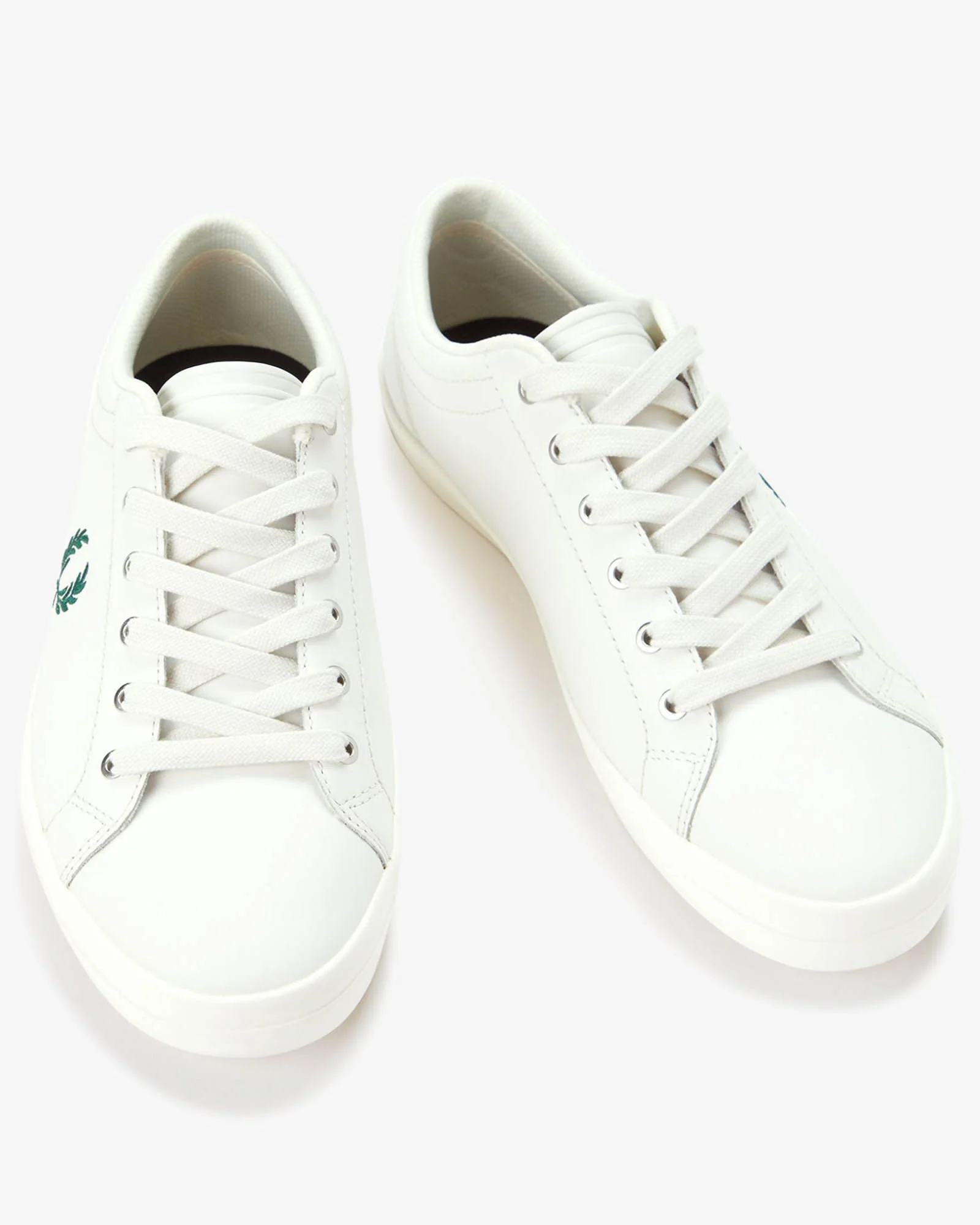 Fred Perry Mens Baseline Leather Trainers - Snow White 303 - Image 3