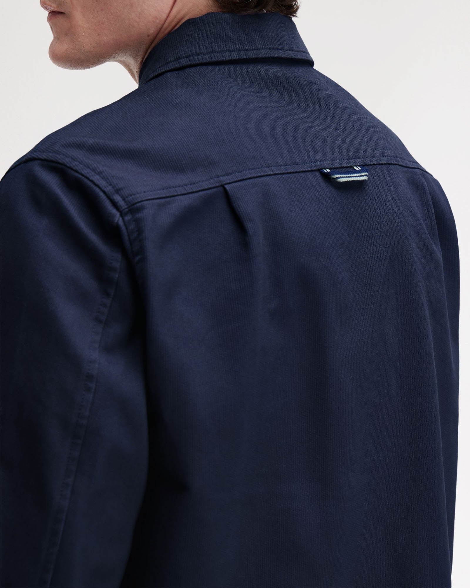 Fred Perry Mens Bedford Cord Overshirt - Dark Airforce 738 - Image 6