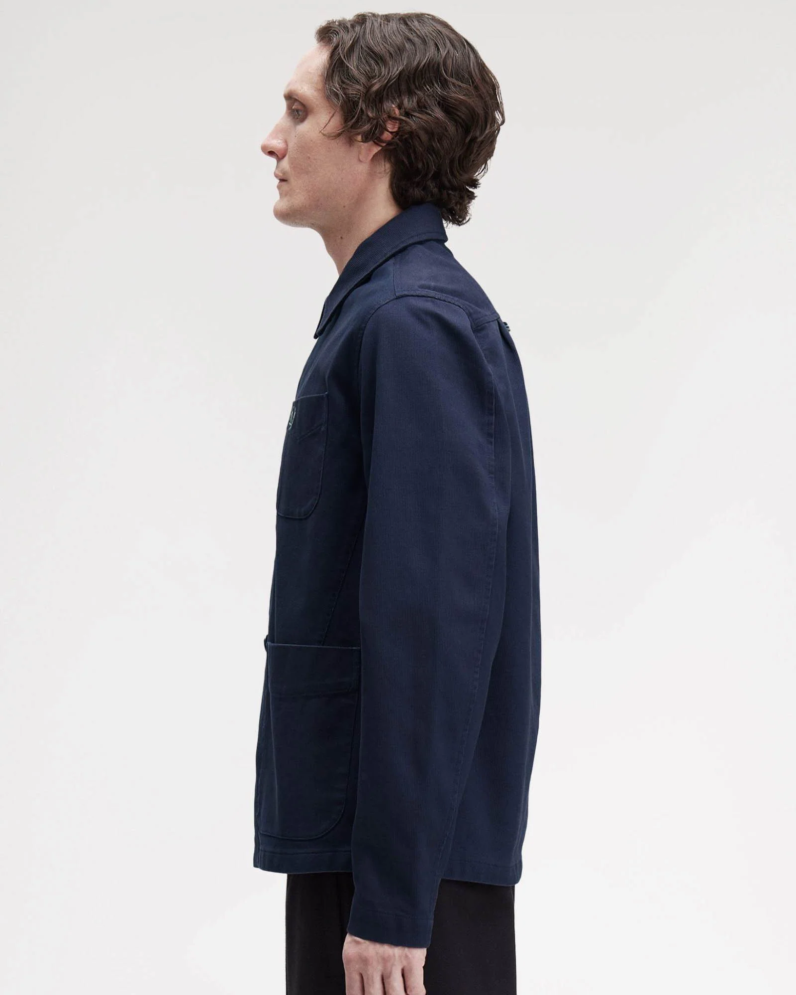 Fred Perry Mens Bedford Cord Overshirt - Dark Airforce 738 - Image 7