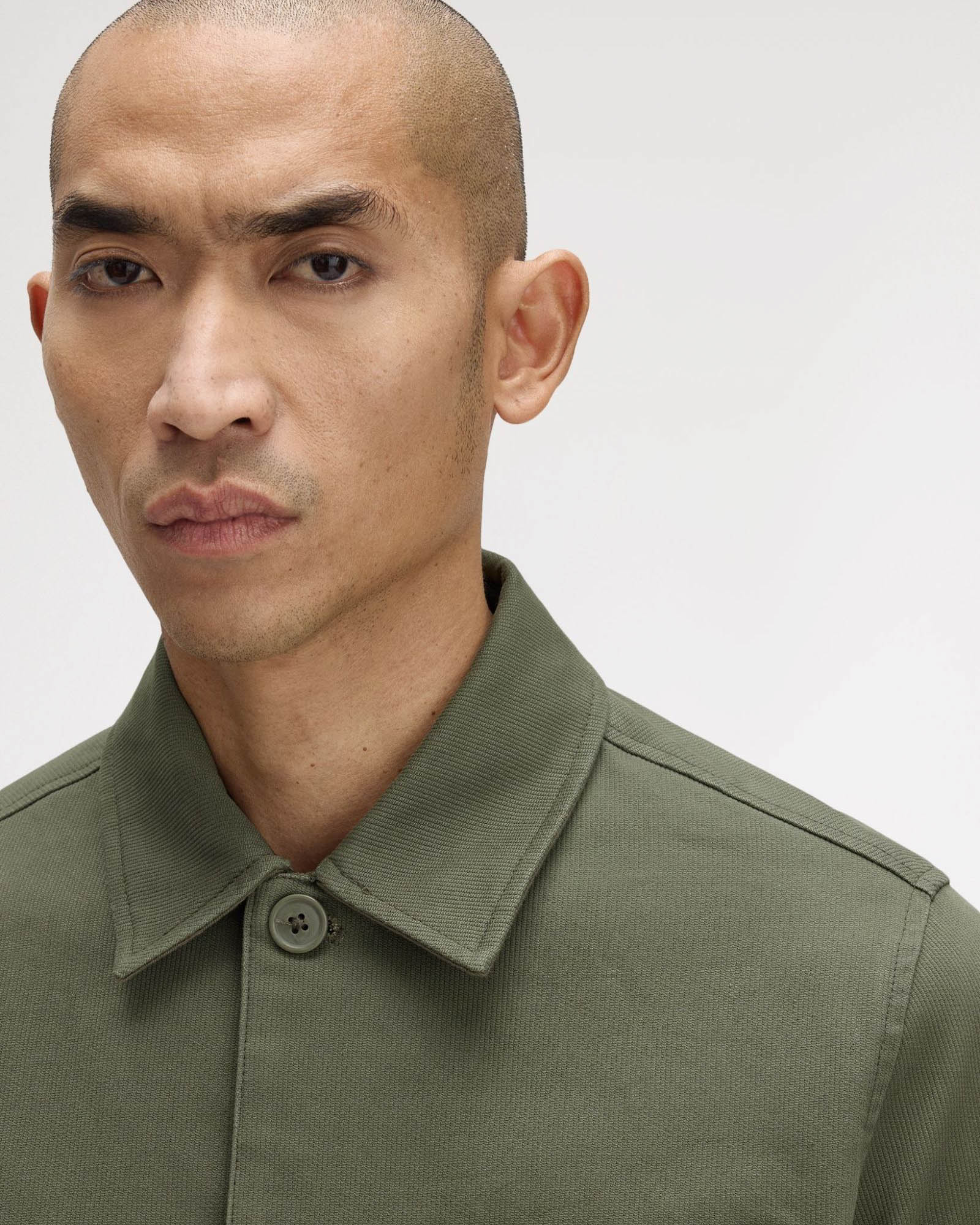 Fred Perry Mens Bedford Cord Overshirt - Laurel Wreath Green X21 - Image 5