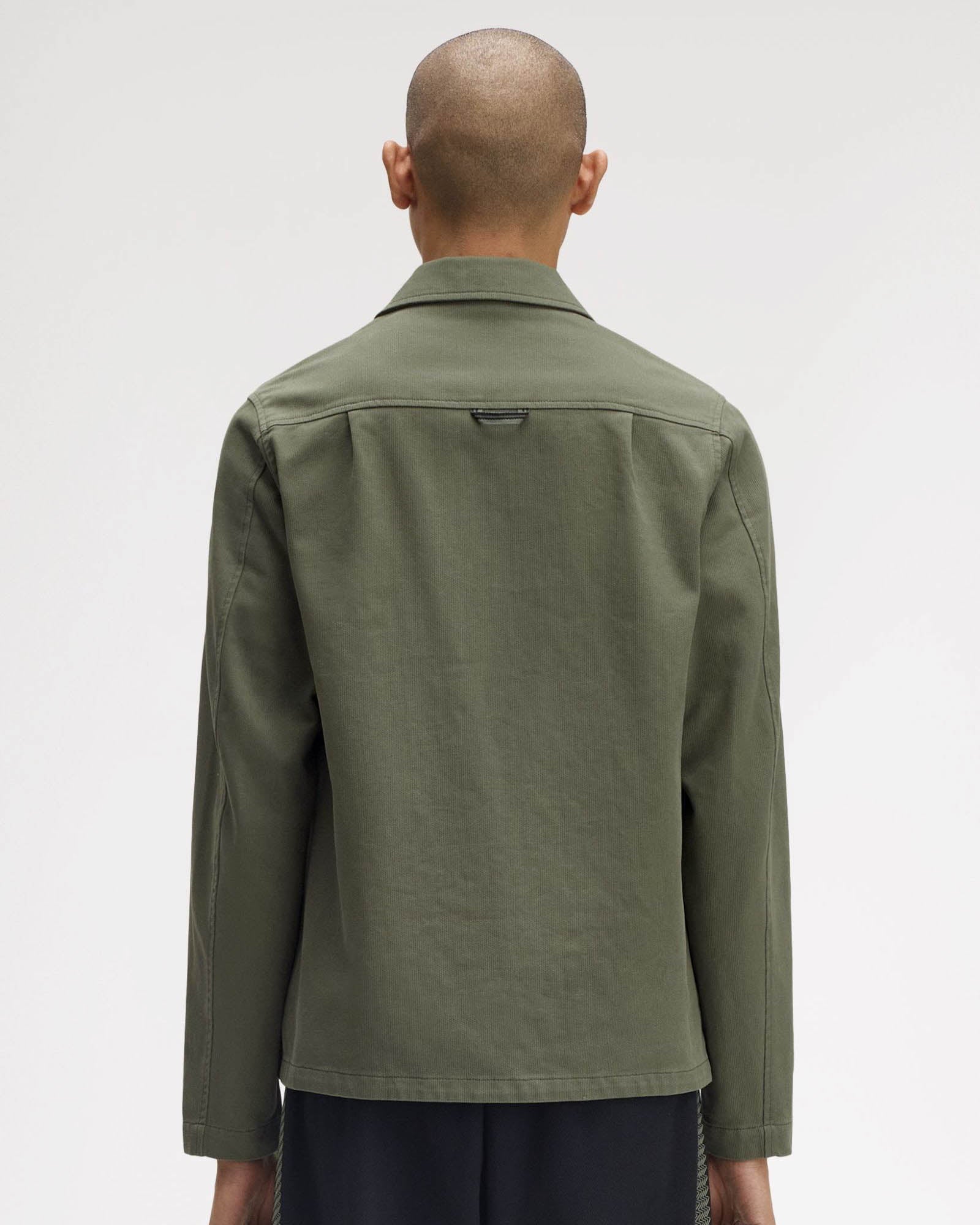 Fred Perry Mens Bedford Cord Overshirt - Laurel Wreath Green X21 - Image 7