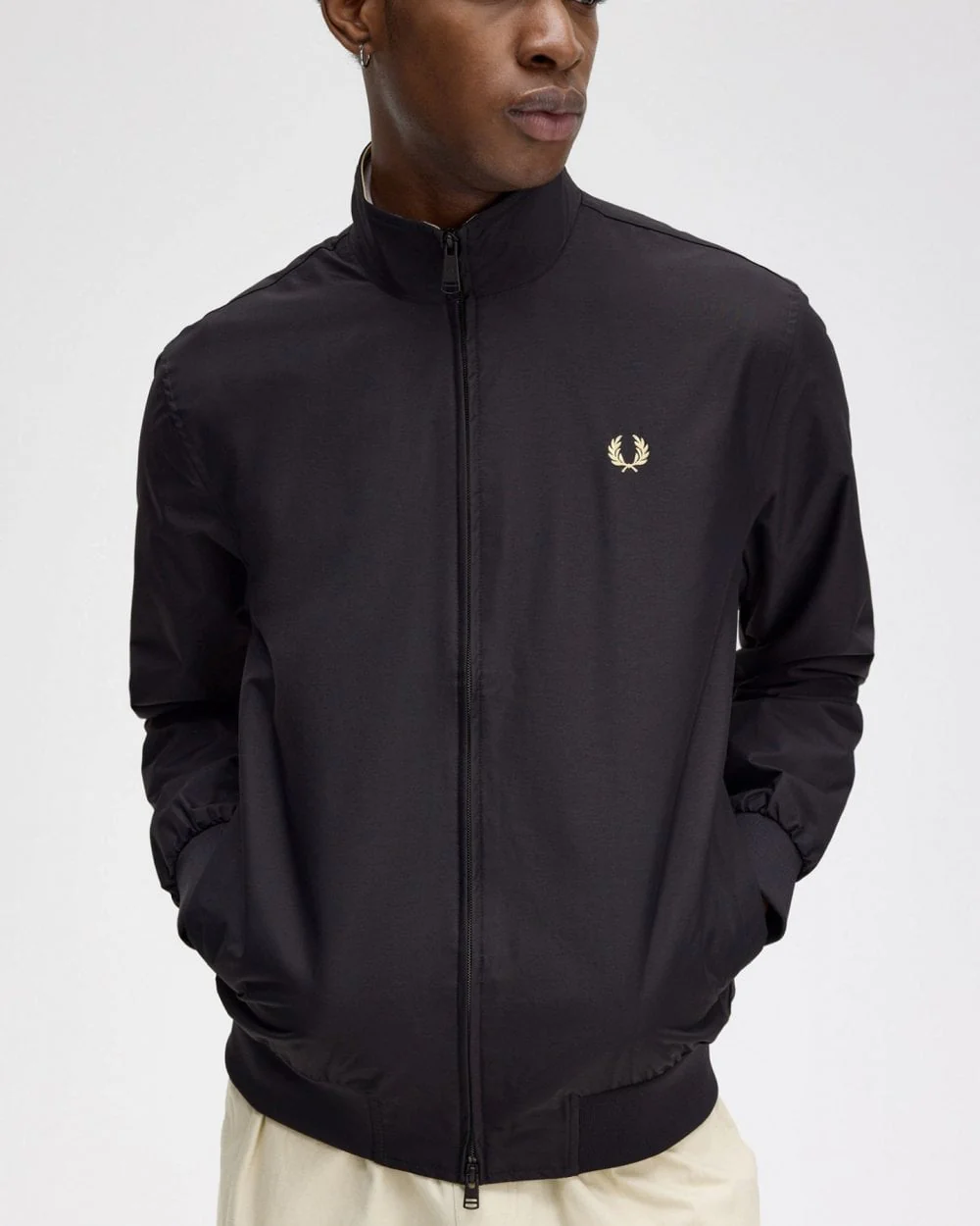 Fred Perry Mens Brentham Jacket - Black 350 - Image 2