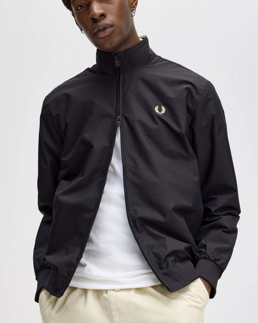 Fred Perry Mens Brentham Jacket - Black 350 - Image 4
