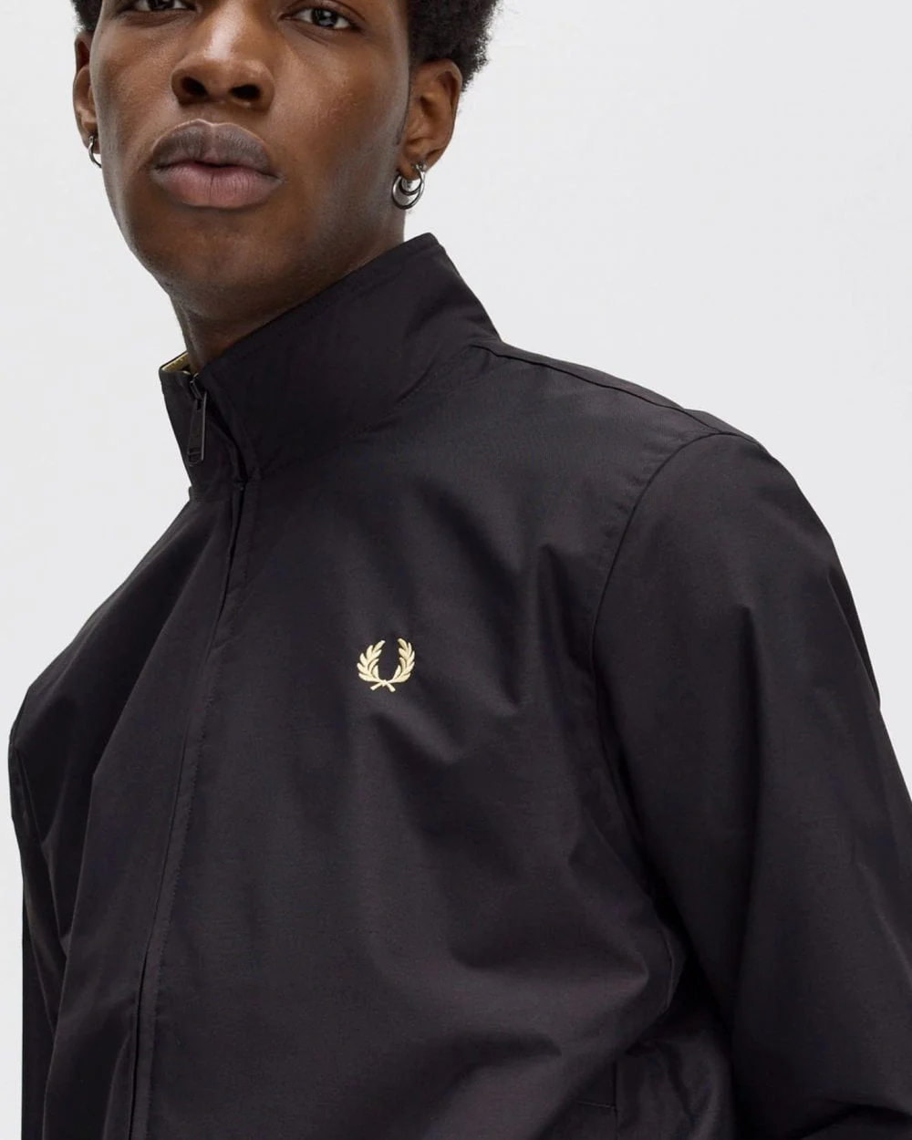Fred Perry Mens Brentham Jacket - Black 350 - Image 6