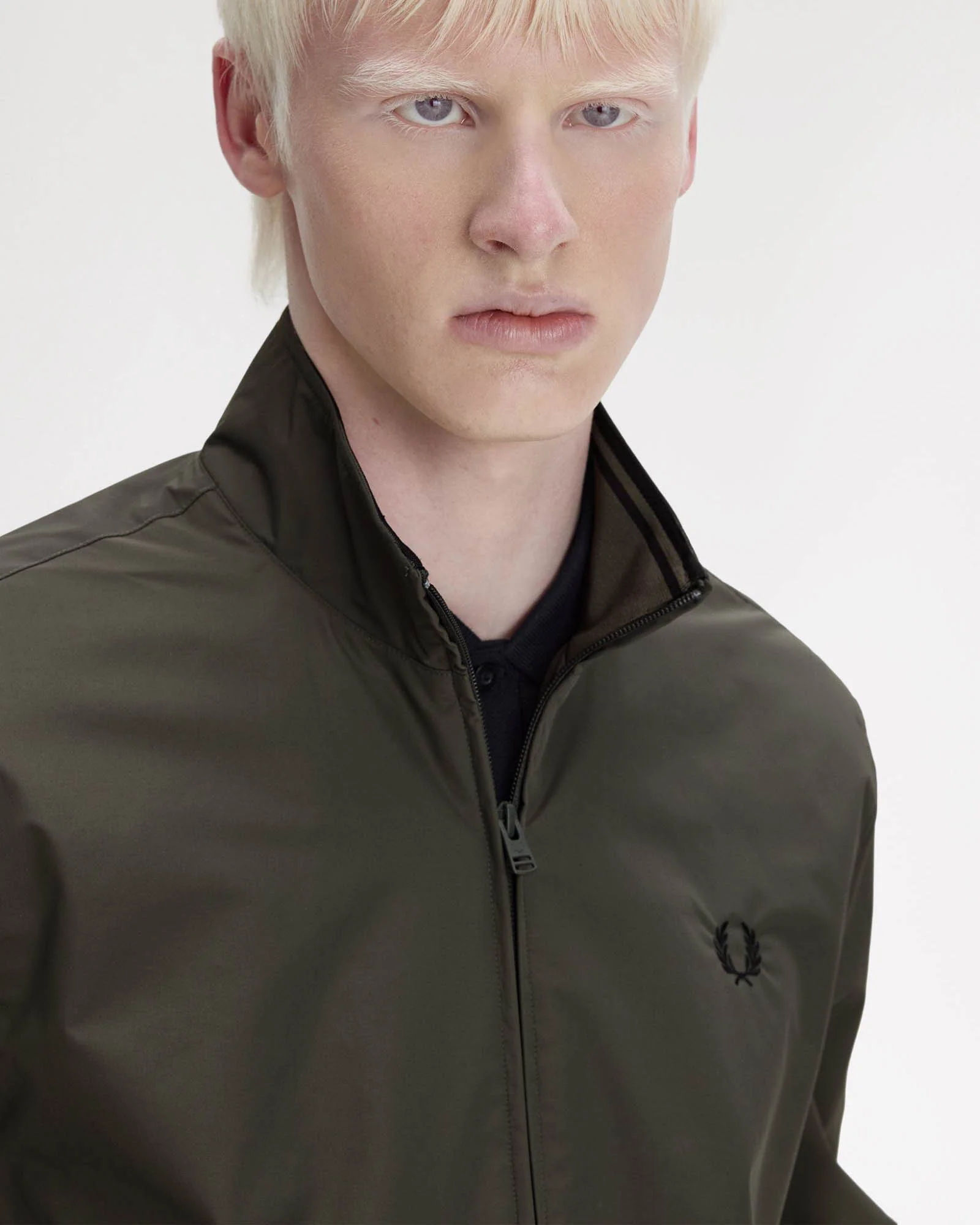 Fred Perry Mens Brentham Jacket - Field Green/Black U70 - Image 2