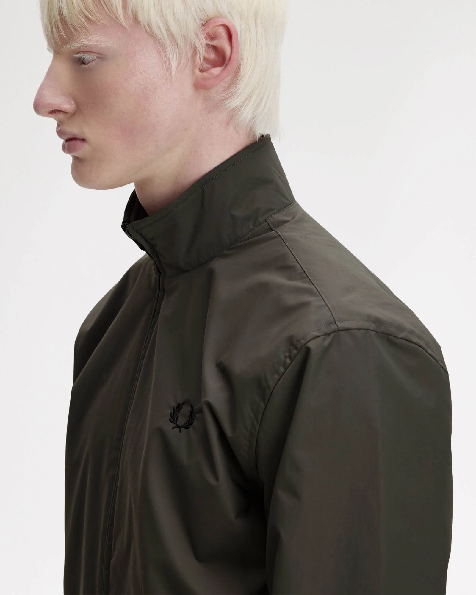 Fred Perry Mens Brentham Jacket - Field Green/Black U70 - Image 3