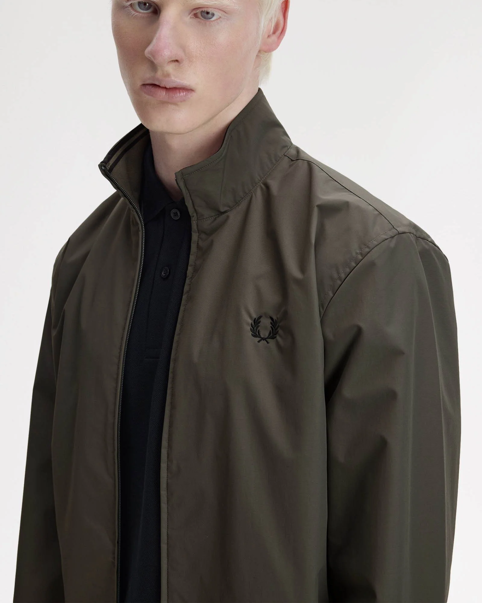 Fred Perry Mens Brentham Jacket - Field Green/Black U70 - Image 4
