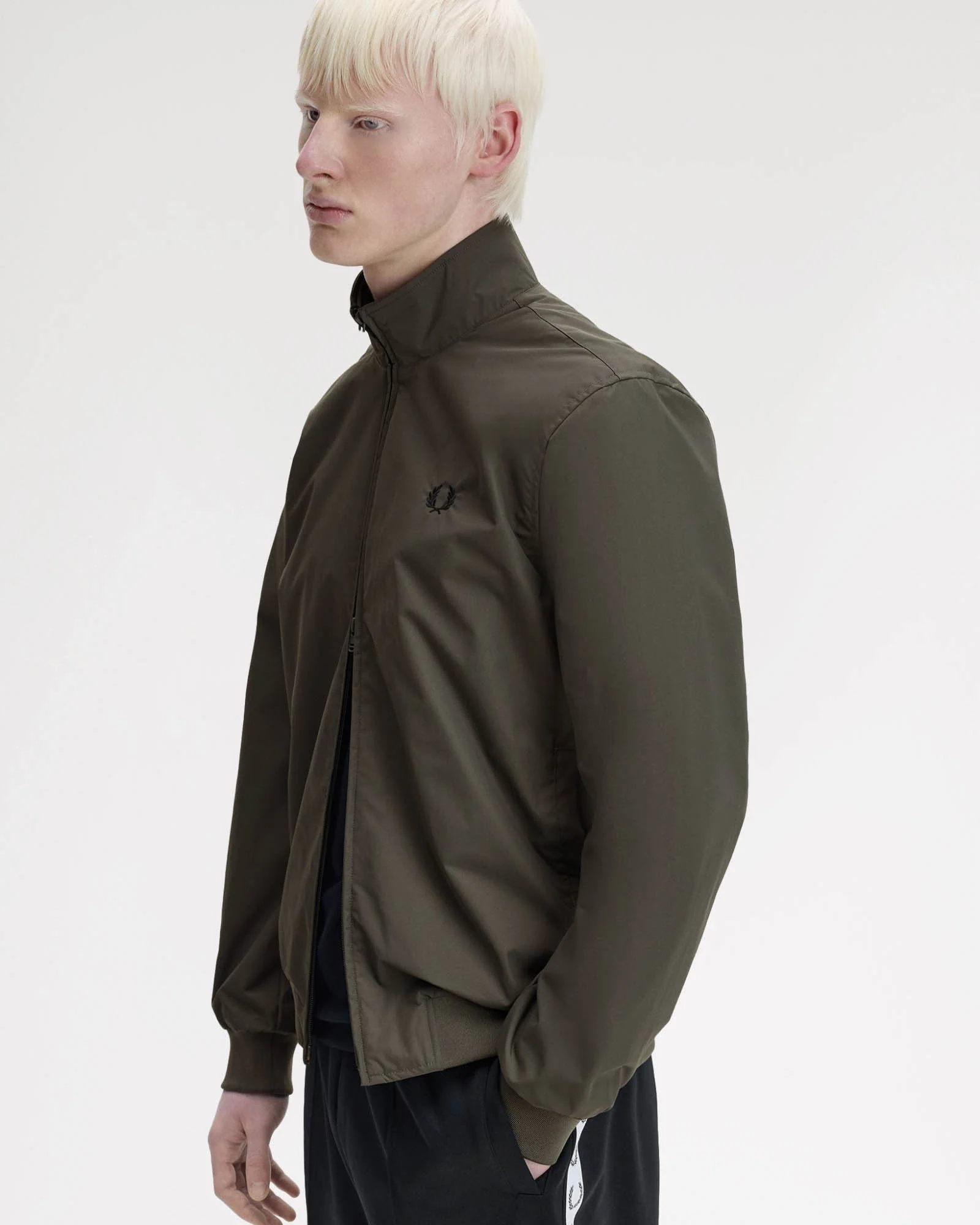 Fred Perry Mens Brentham Jacket - Field Green/Black U70 - Image 6