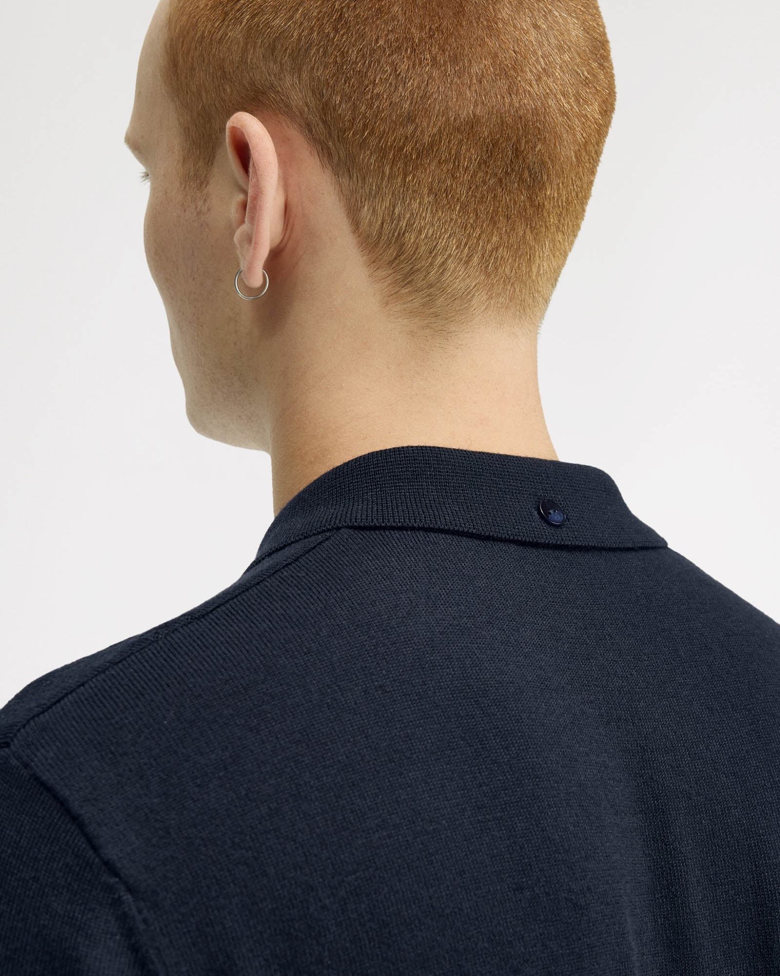 Fred Perry Mens Cable Knitted Polo Shirt - Navy 608 - Image 6