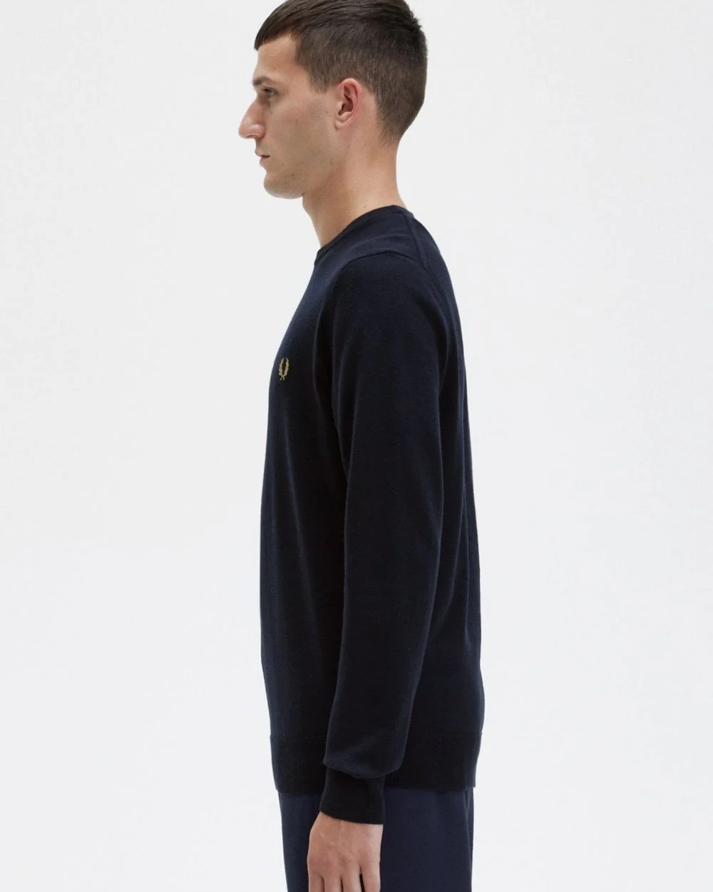 Fred Perry Mens Classic Crewneck Jumper - Navy 795 - Image 4