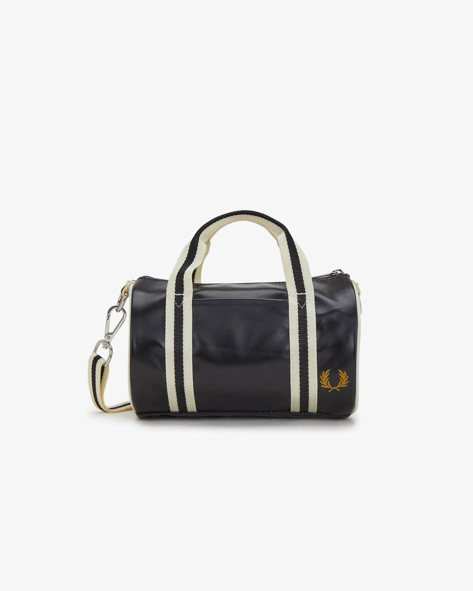 Fred Perry Classic Mini Barrel Bag - Black/Ecru D57 - Image 2