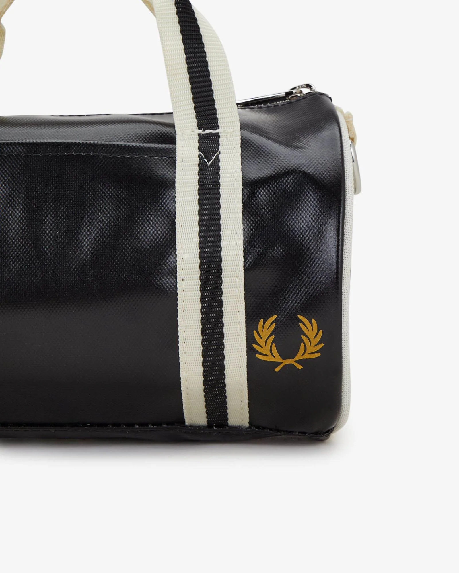 Fred Perry Classic Mini Barrel Bag - Black/Ecru D57 - Image 3