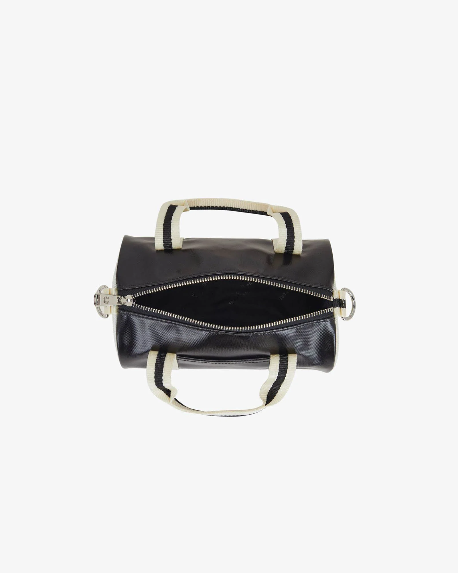 Fred Perry Classic Mini Barrel Bag - Black/Ecru D57 - Image 4