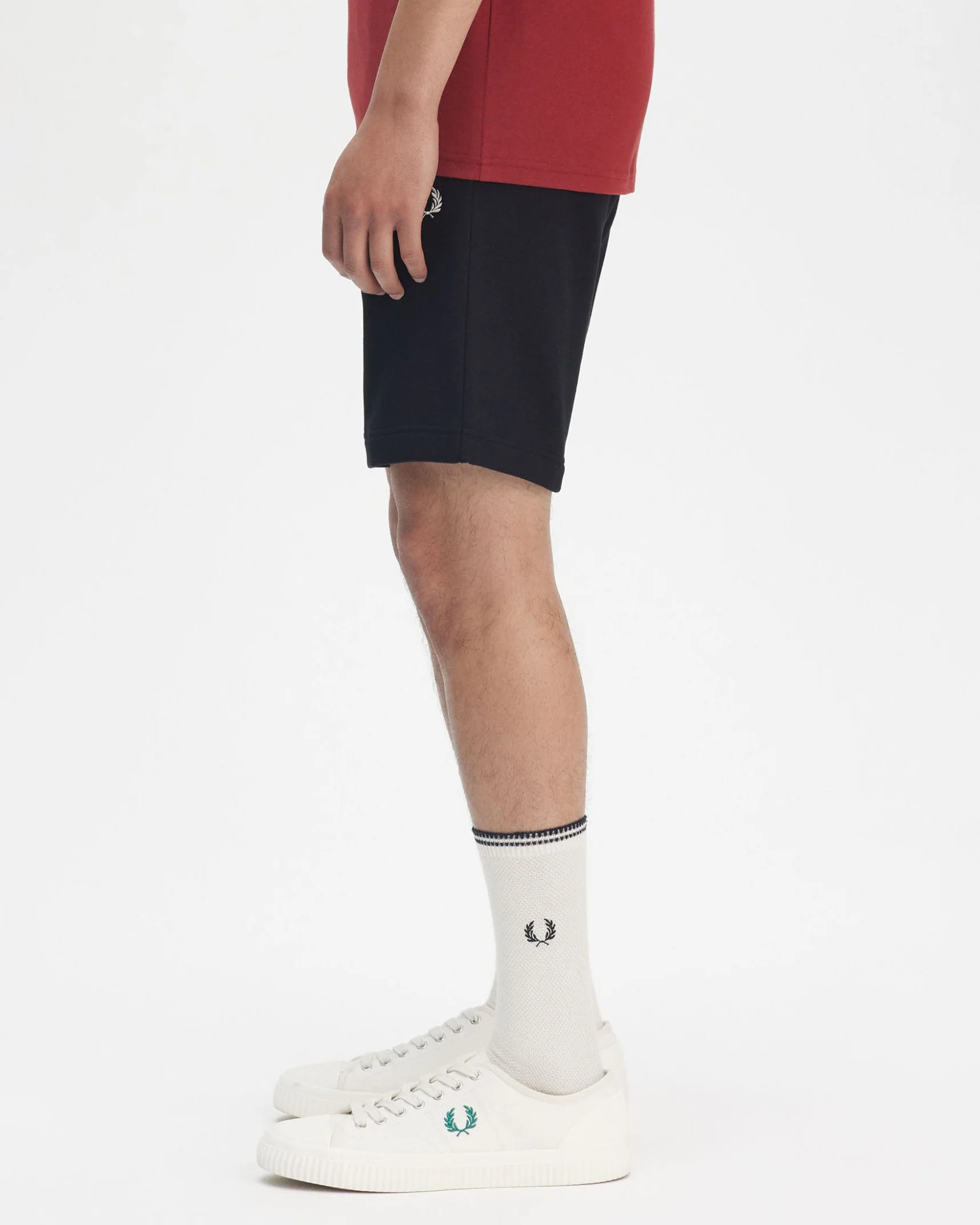Fred Perry Mens Classic Sweat Short - Black 102 - Image 3