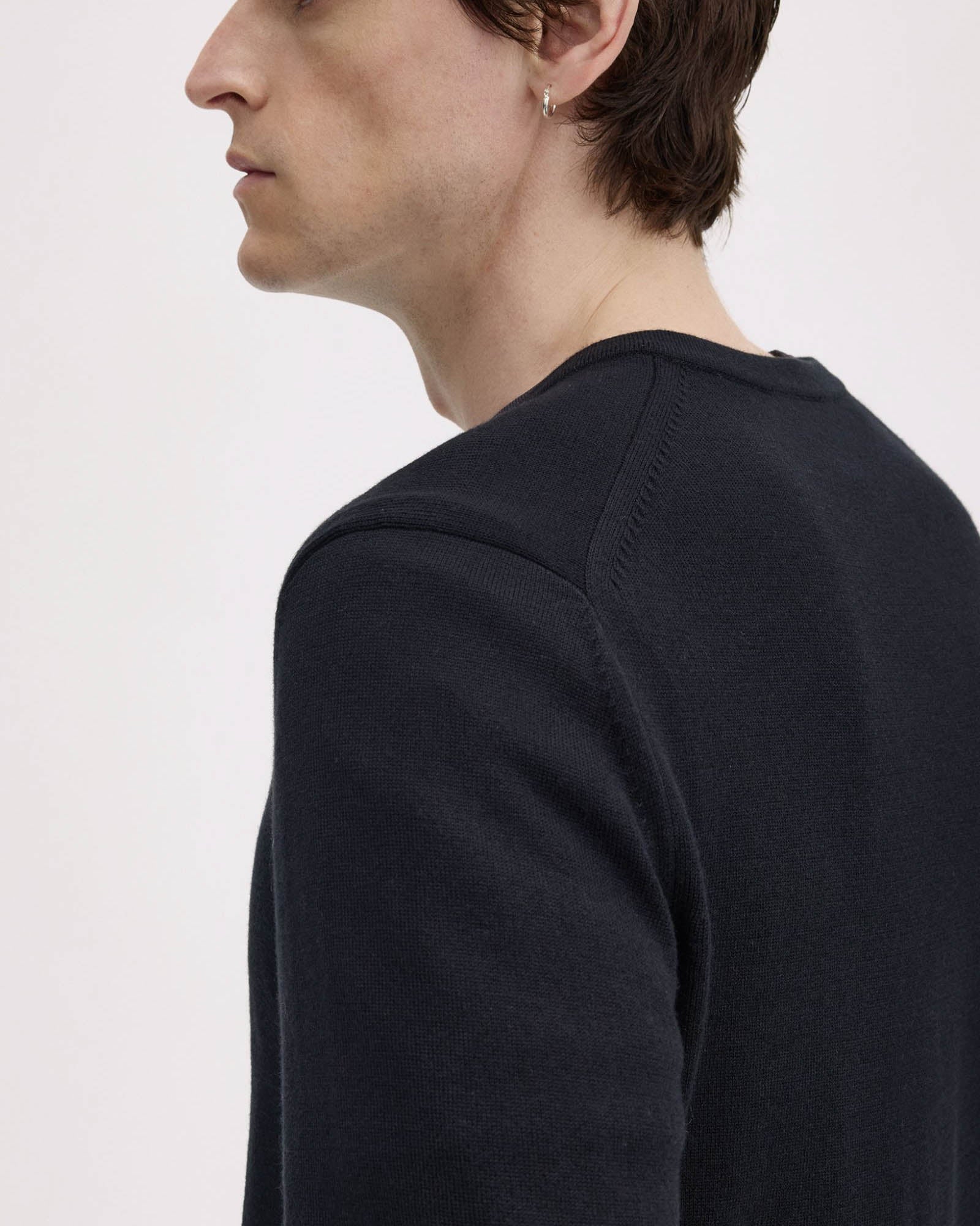 Fred Perry Mens Classic V Neck Jumper - Black 198 - Image 6
