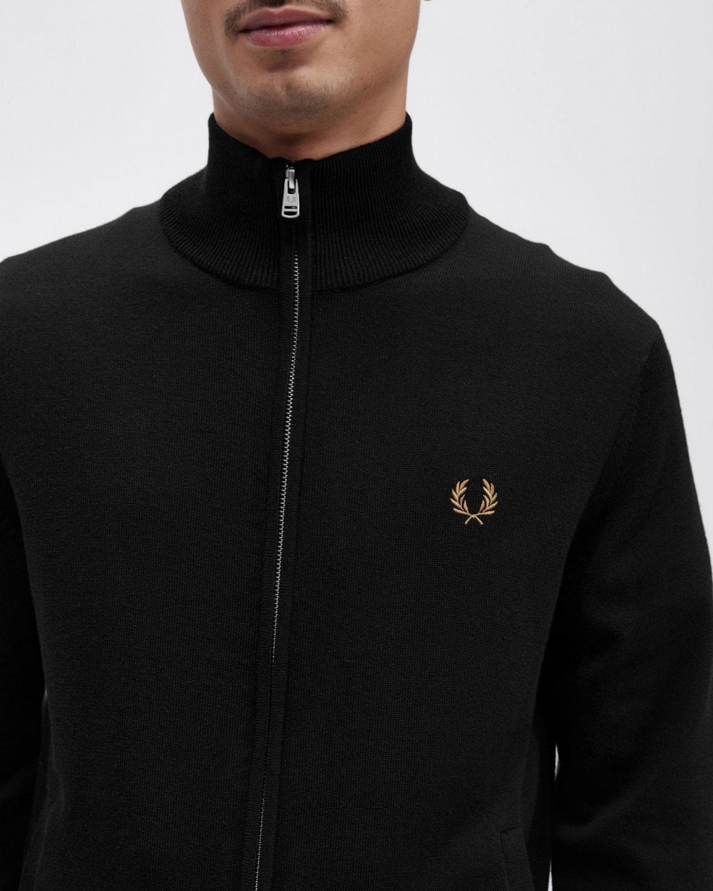Fred Perry Mens Classic Zip Through Cardigan - Image 2