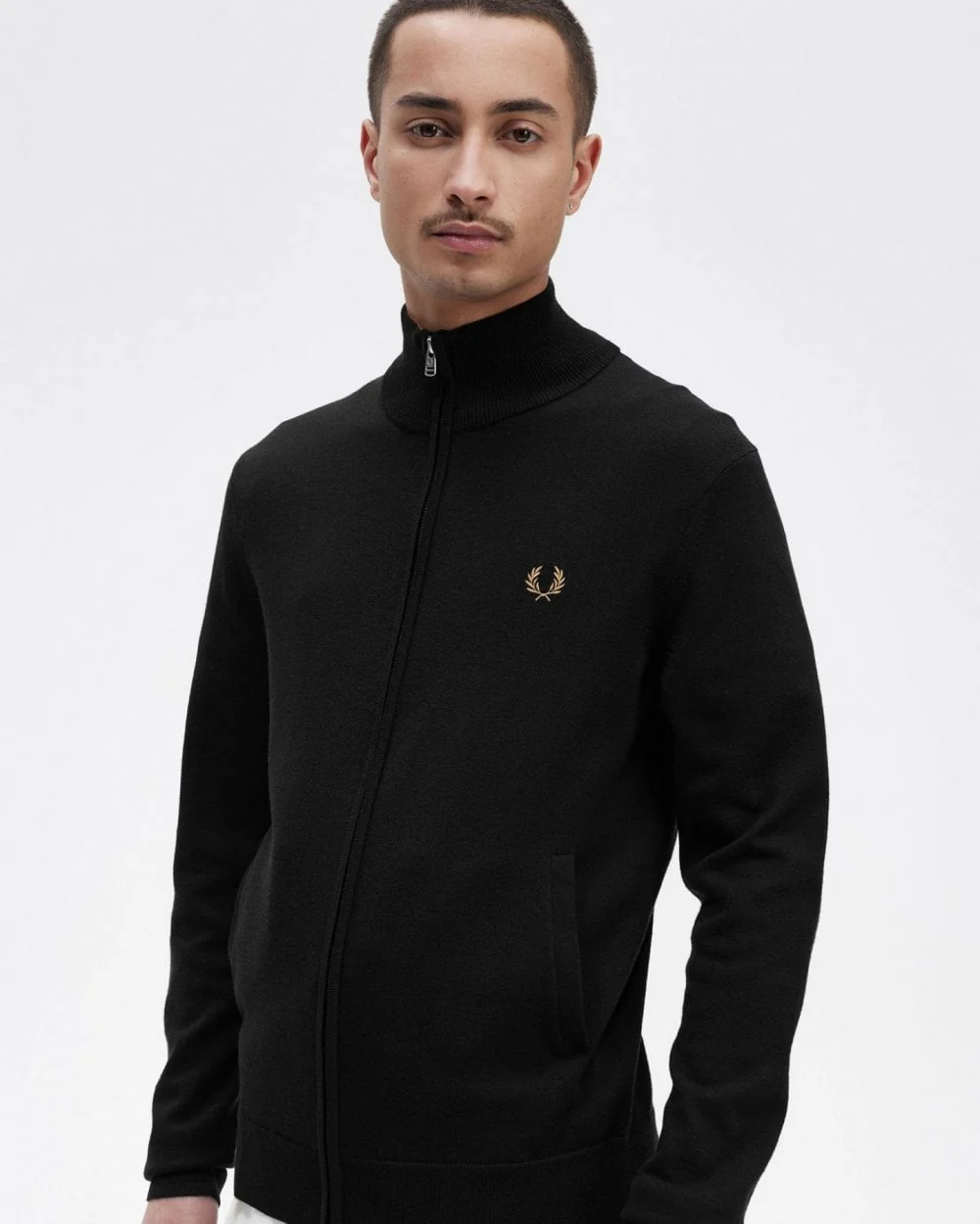 Fred Perry Mens Classic Zip Through Cardigan - Image 3