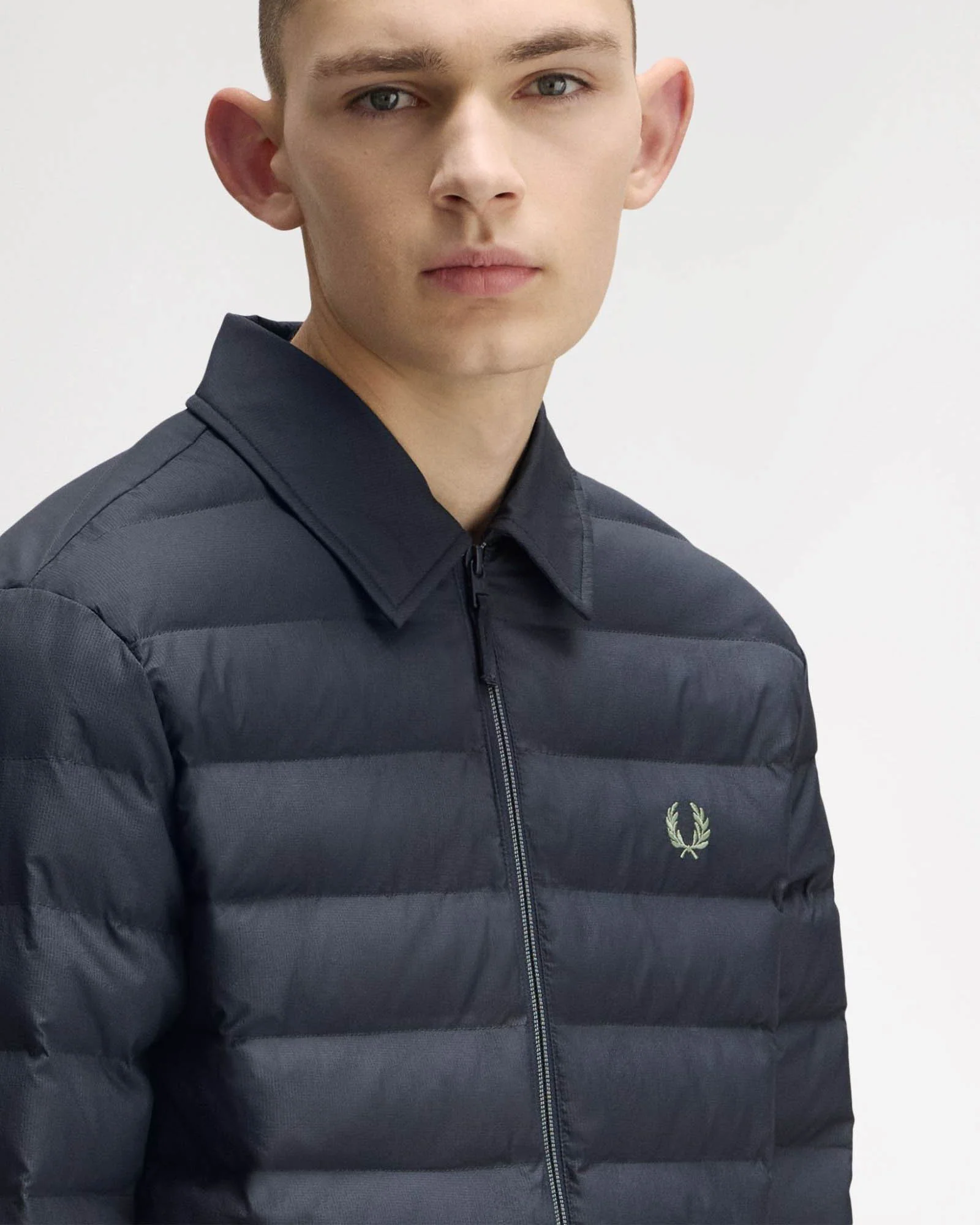 Fred Perry Mens Collared Insulated Jacket - Dark Airforce 738 - Image 2