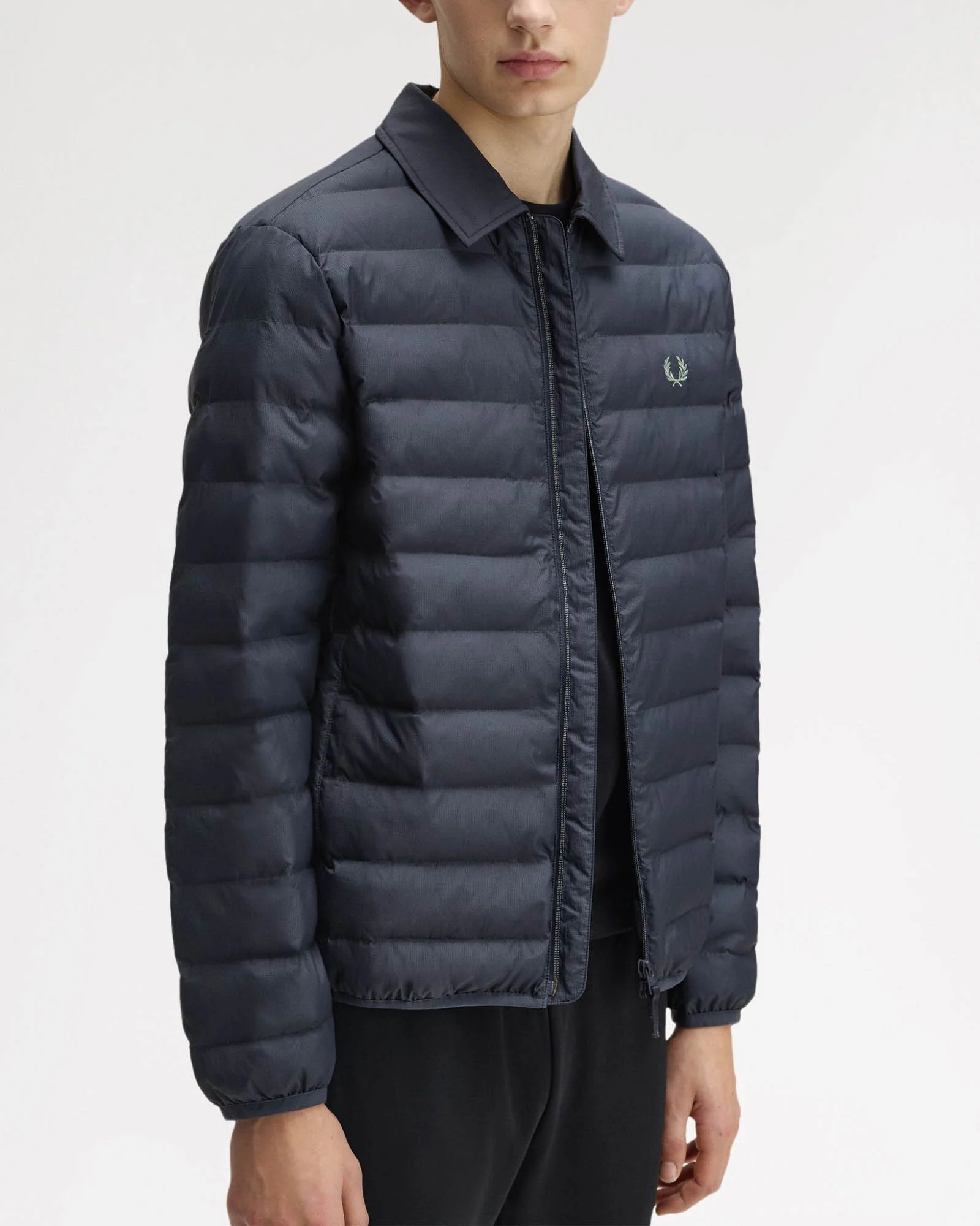 Fred Perry Mens Collared Insulated Jacket - Dark Airforce 738 - Image 3