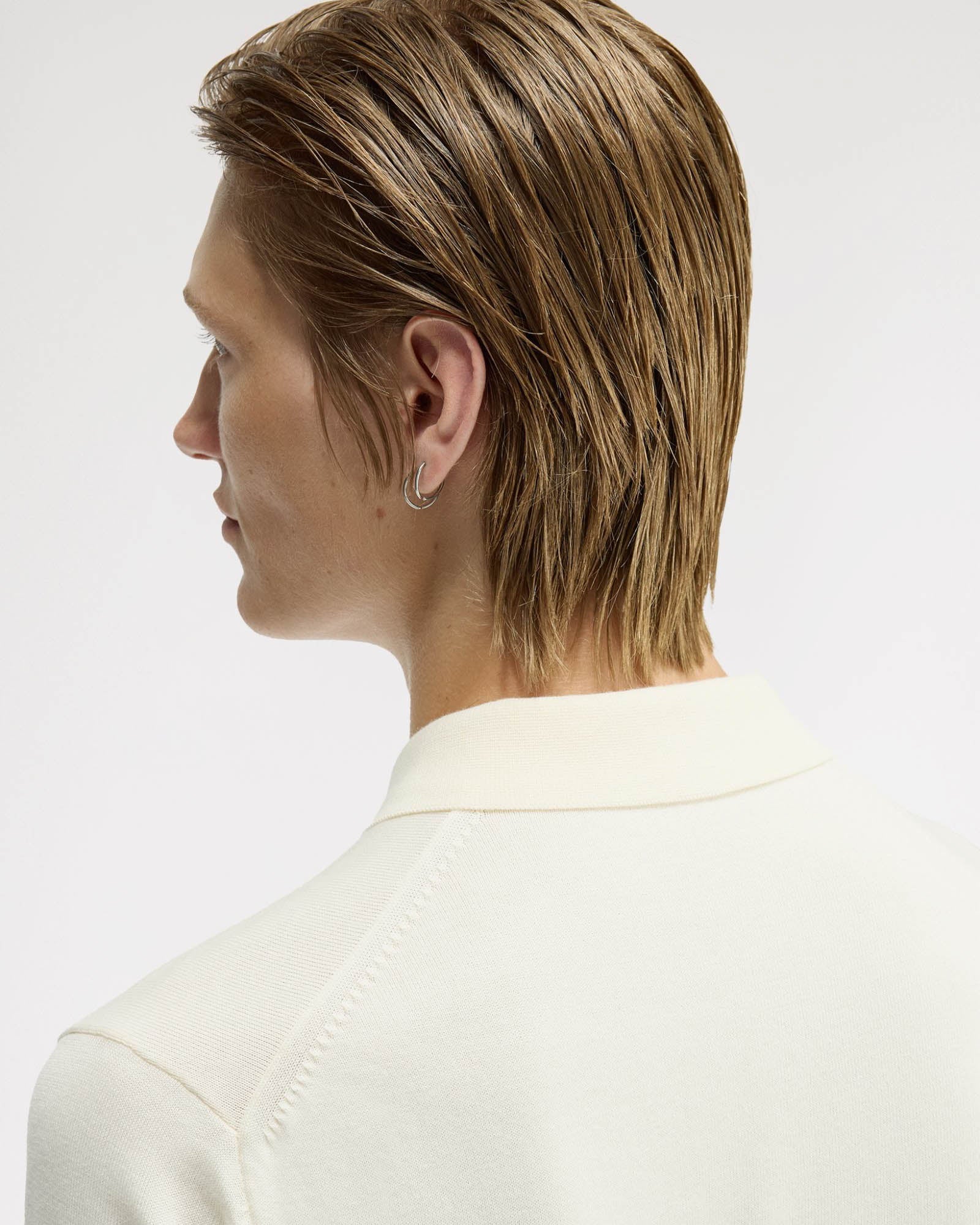 Fred Perry Mens Cotton Knitted Shirt - Ecru 170 - Image 2