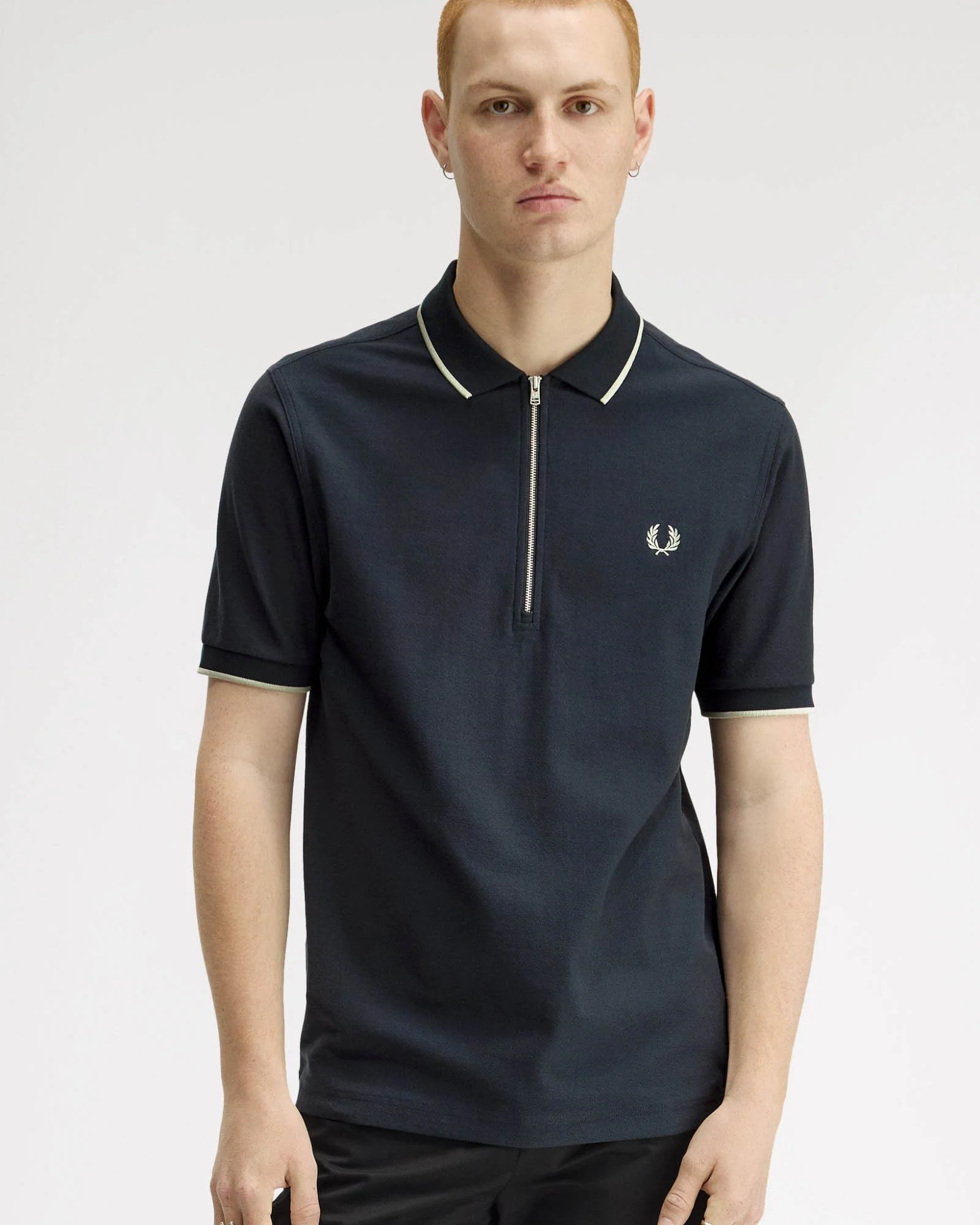 Fred Perry Mens Crepe Pique Polo Shirt - Navy 608 - Image 4