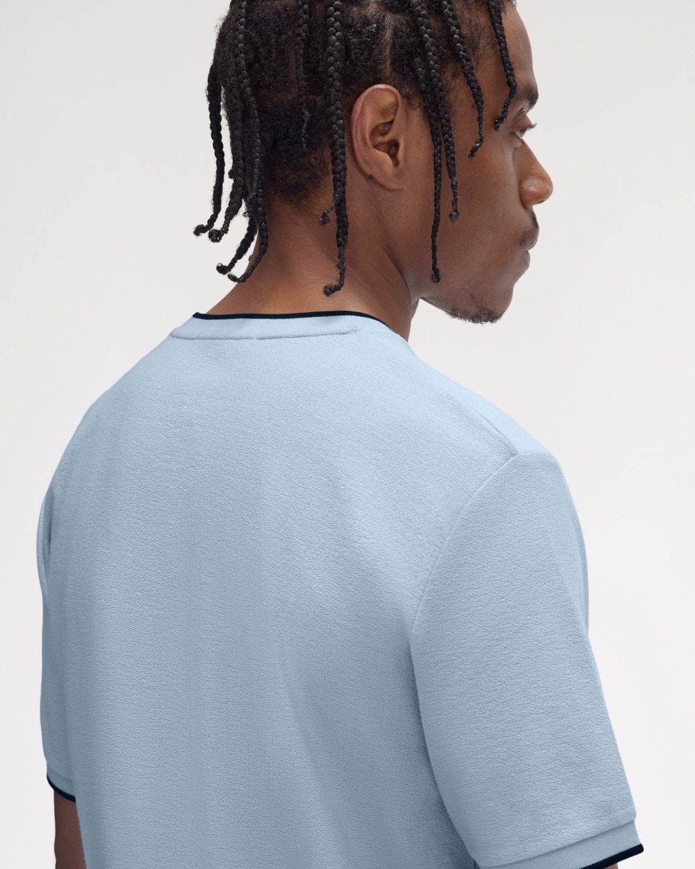 Fred Perry Mens Crepe Pique T-Shirt - Light Smoke 146 - Image 4