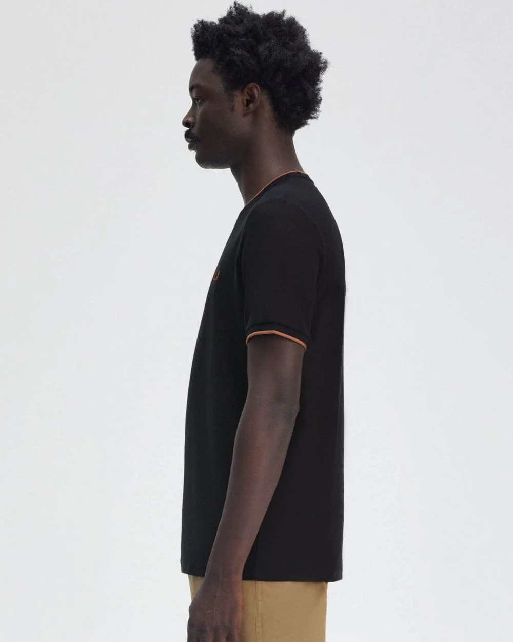 Fred Perry Mens Crepe Pique T-Shirt - Navy 795 - Image 5
