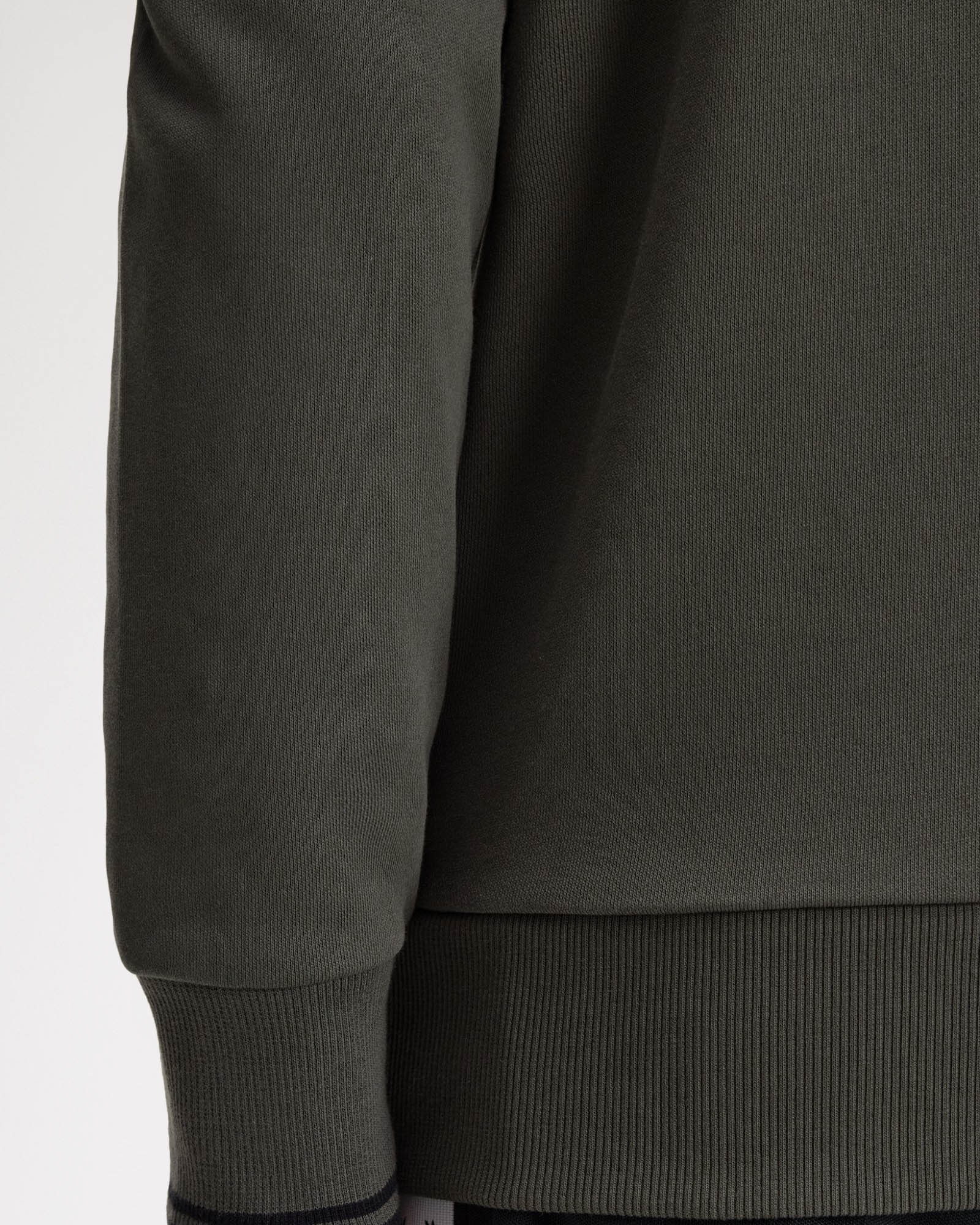 Fred Perry Mens Crew Neck Sweatshirt - Field Green/Black U70 - Image 5
