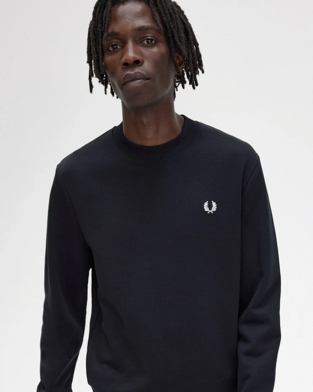 Fred Perry Mens Crew Neck Sweatshirt NOS - Black 184 - Image 2