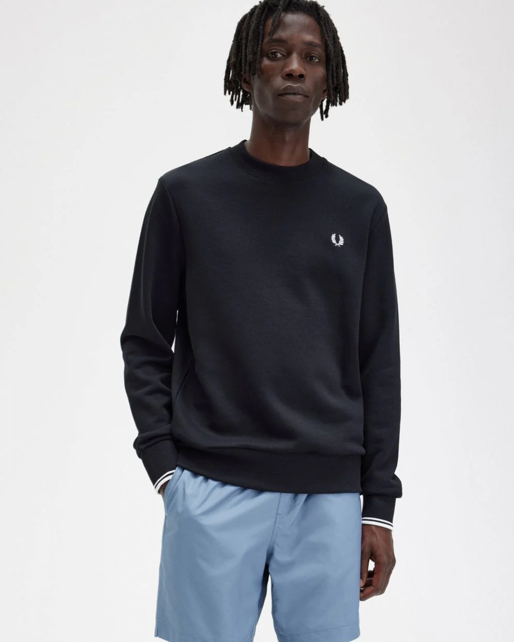 Fred Perry Mens Crew Neck Sweatshirt NOS - Black 184 - Image 5