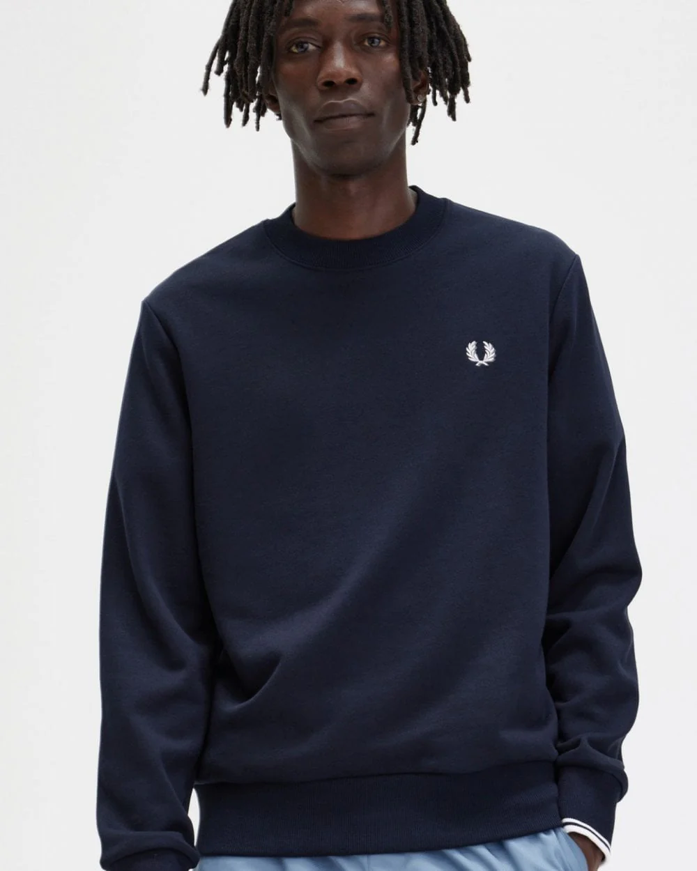 Fred Perry Mens Crew Neck Sweatshirt NOS - Navy 248 - Image 4