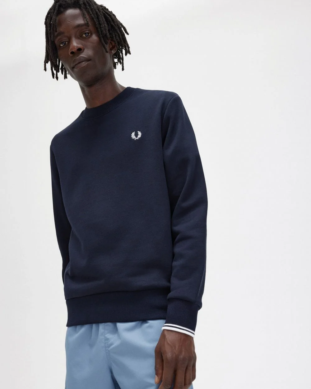 Fred Perry Mens Crew Neck Sweatshirt NOS - Navy 248 - Image 5