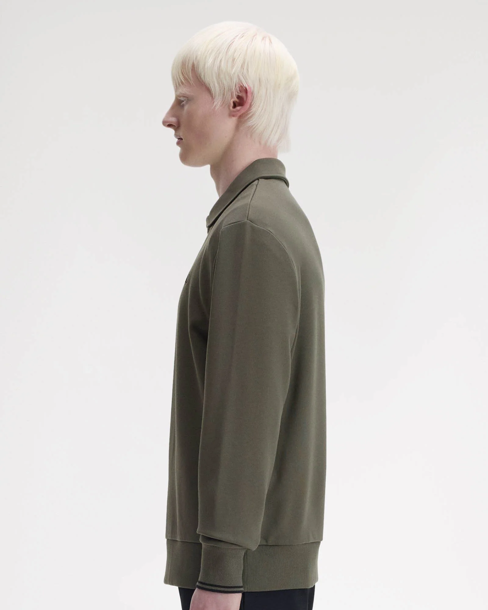 Fred Perry Mens Half Zip Collared Sweatshirt - Field Green 148 - Image 5