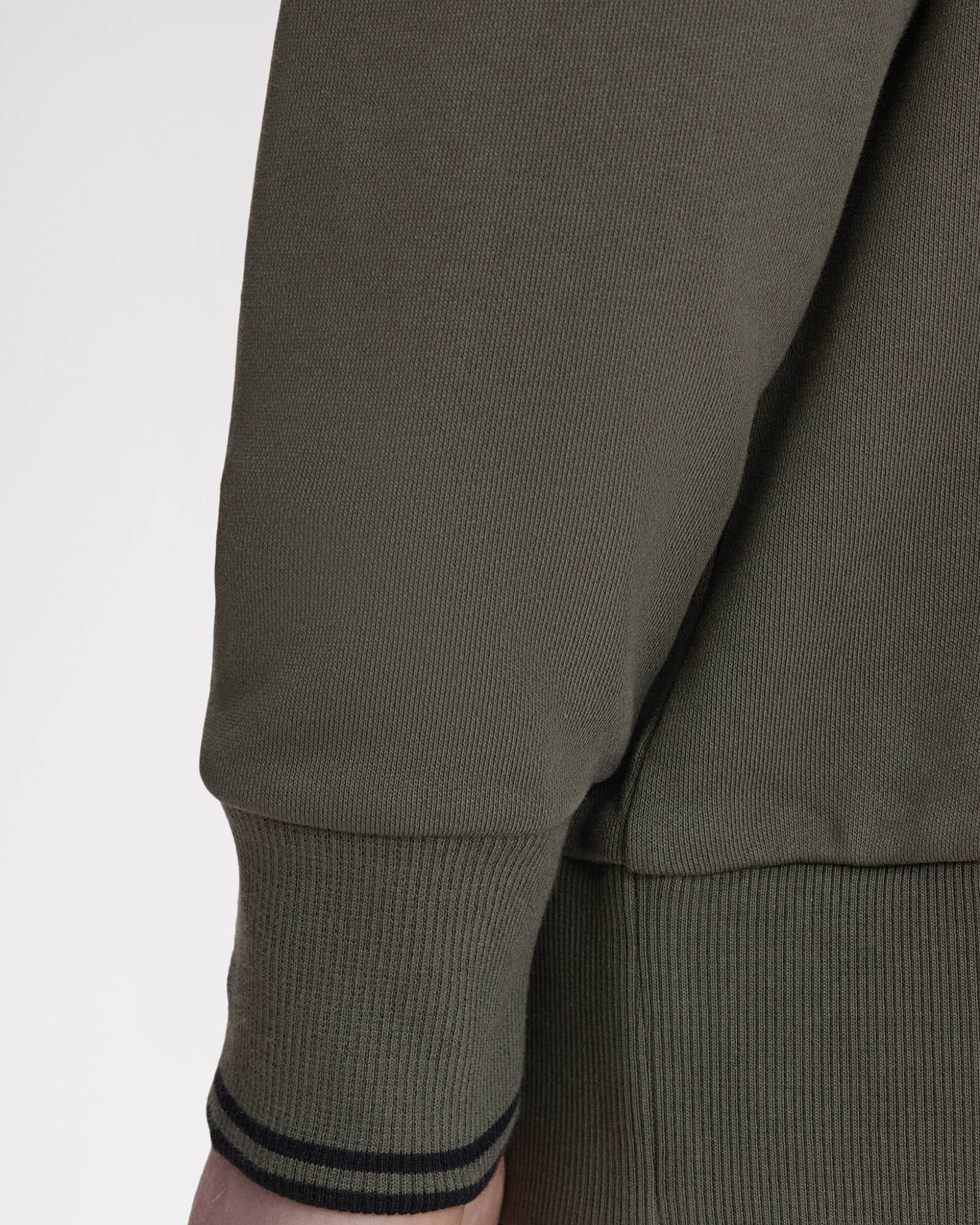 Fred Perry Mens Half Zip Collared Sweatshirt - Field Green 148 - Image 6