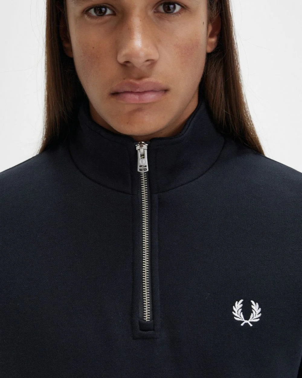 Fred Perry Mens Half Zip Sweatshirt NOS - Black 102 - Image 2