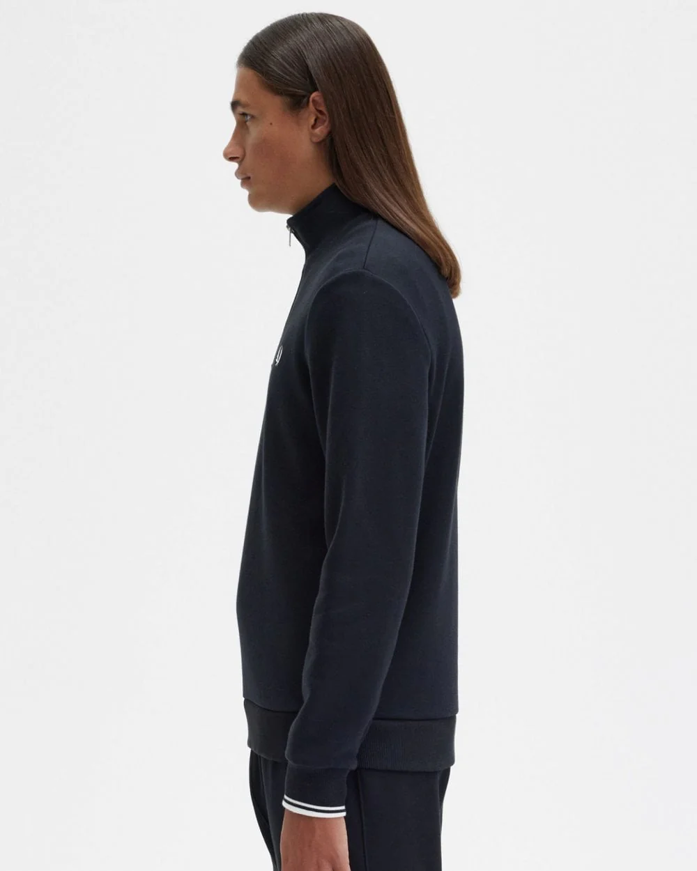 Fred Perry Mens Half Zip Sweatshirt NOS - Black 102 - Image 5