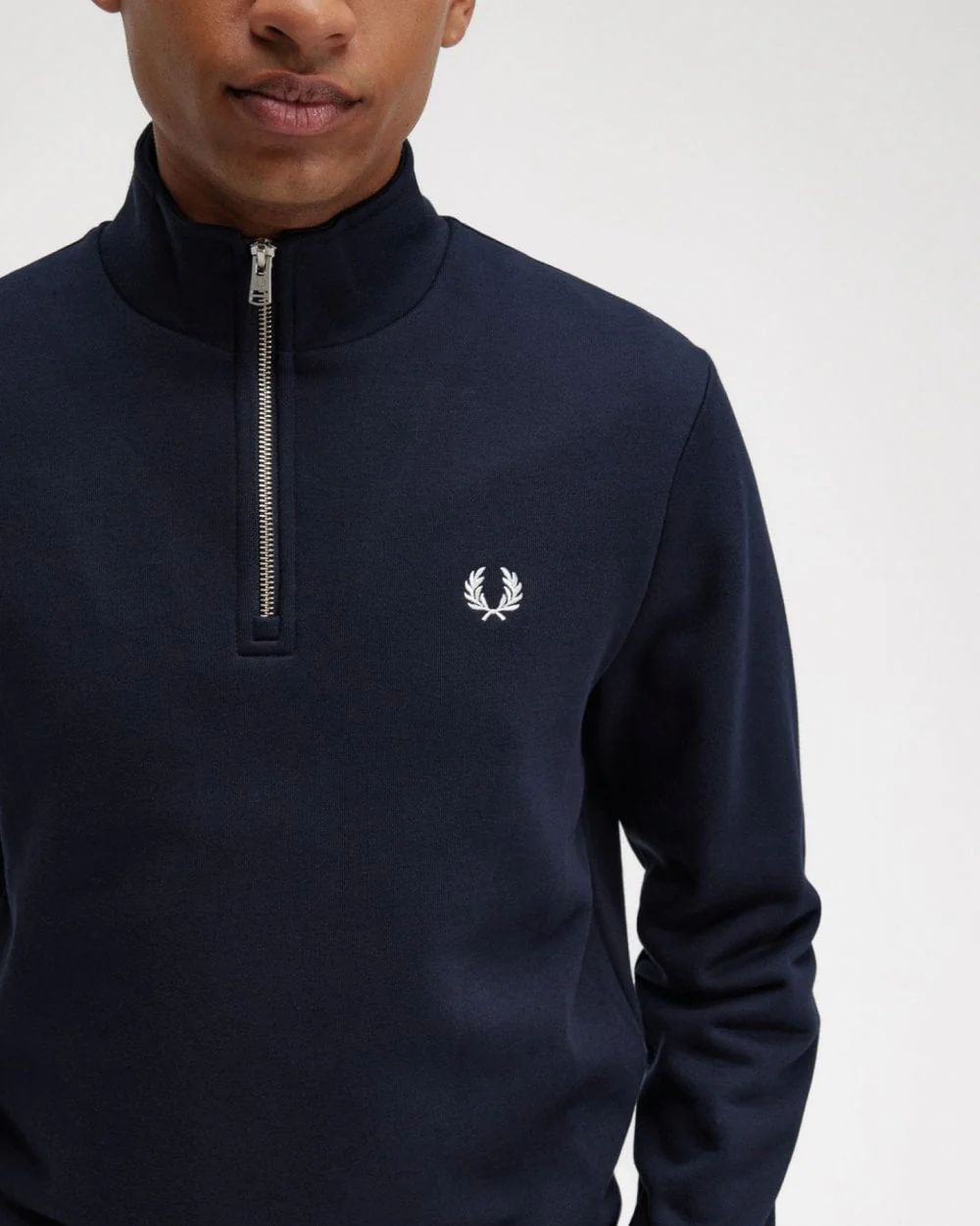 Fred Perry Mens Half Zip Sweatshirt NOS - Navy 608 - Image 3