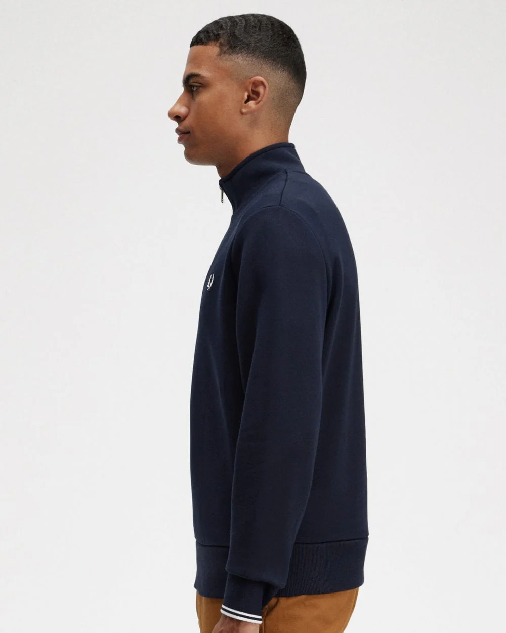 Fred Perry Mens Half Zip Sweatshirt NOS - Navy 608 - Image 5