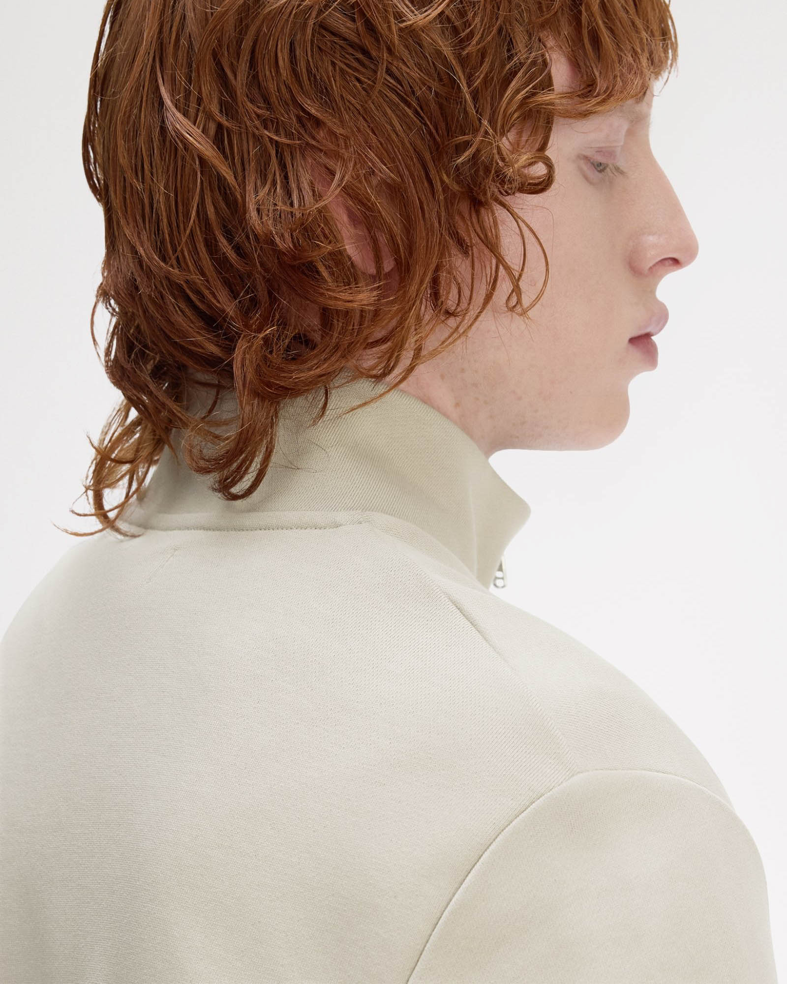 Fred Perry Mens Half Zip Sweatshirt - Warm Oat/Court Green/Burnt Tobacco 50A - Image 4