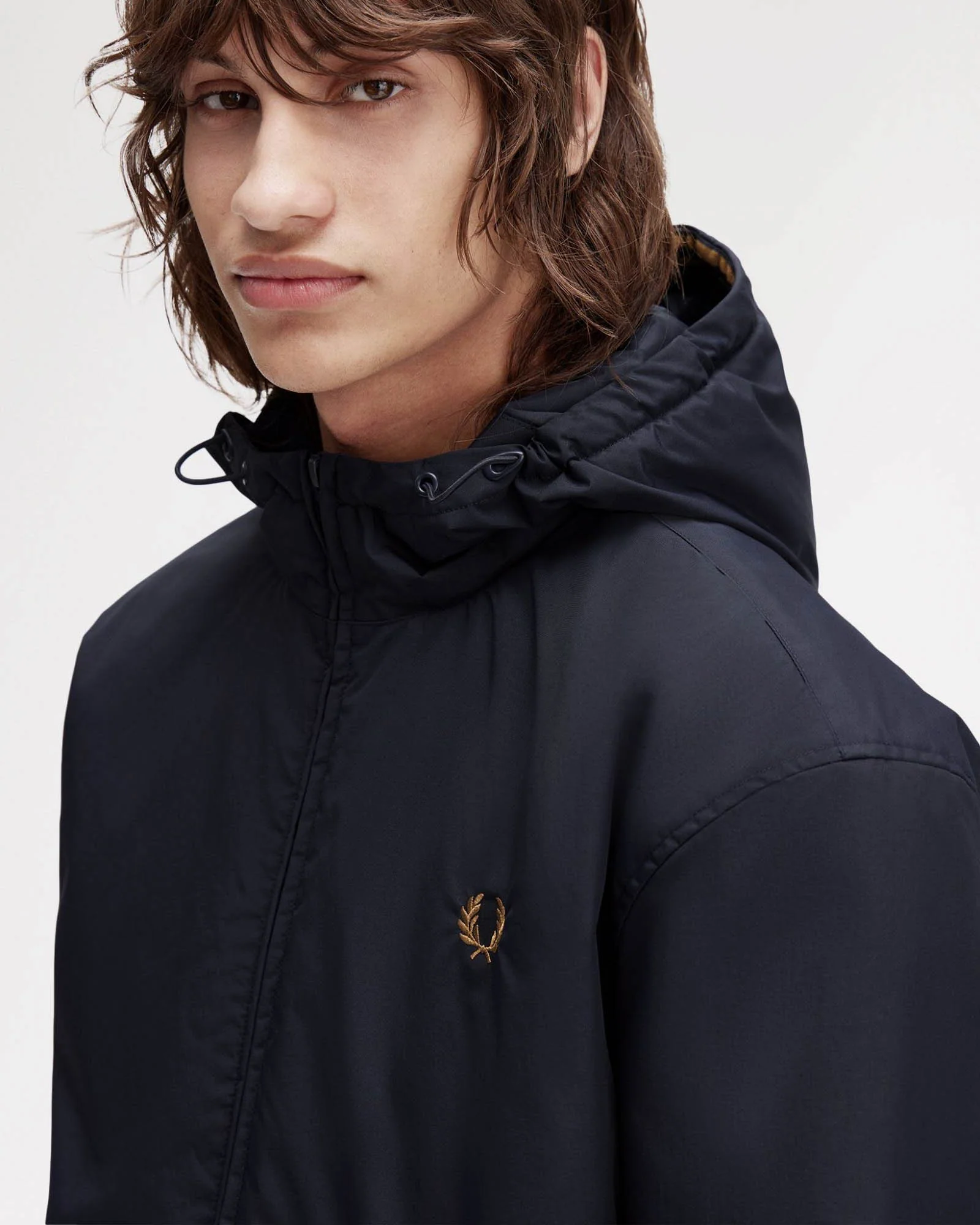 Fred Perry Mens Hooded Brentham Jacket - Navy 248 - Image 3