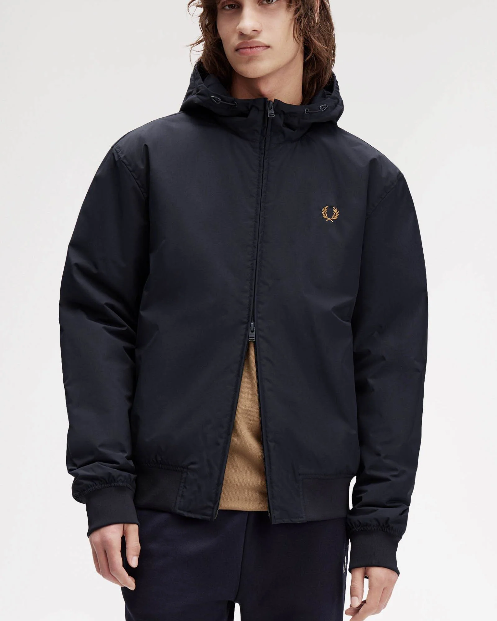 Fred Perry Mens Hooded Brentham Jacket - Navy 248 - Image 5