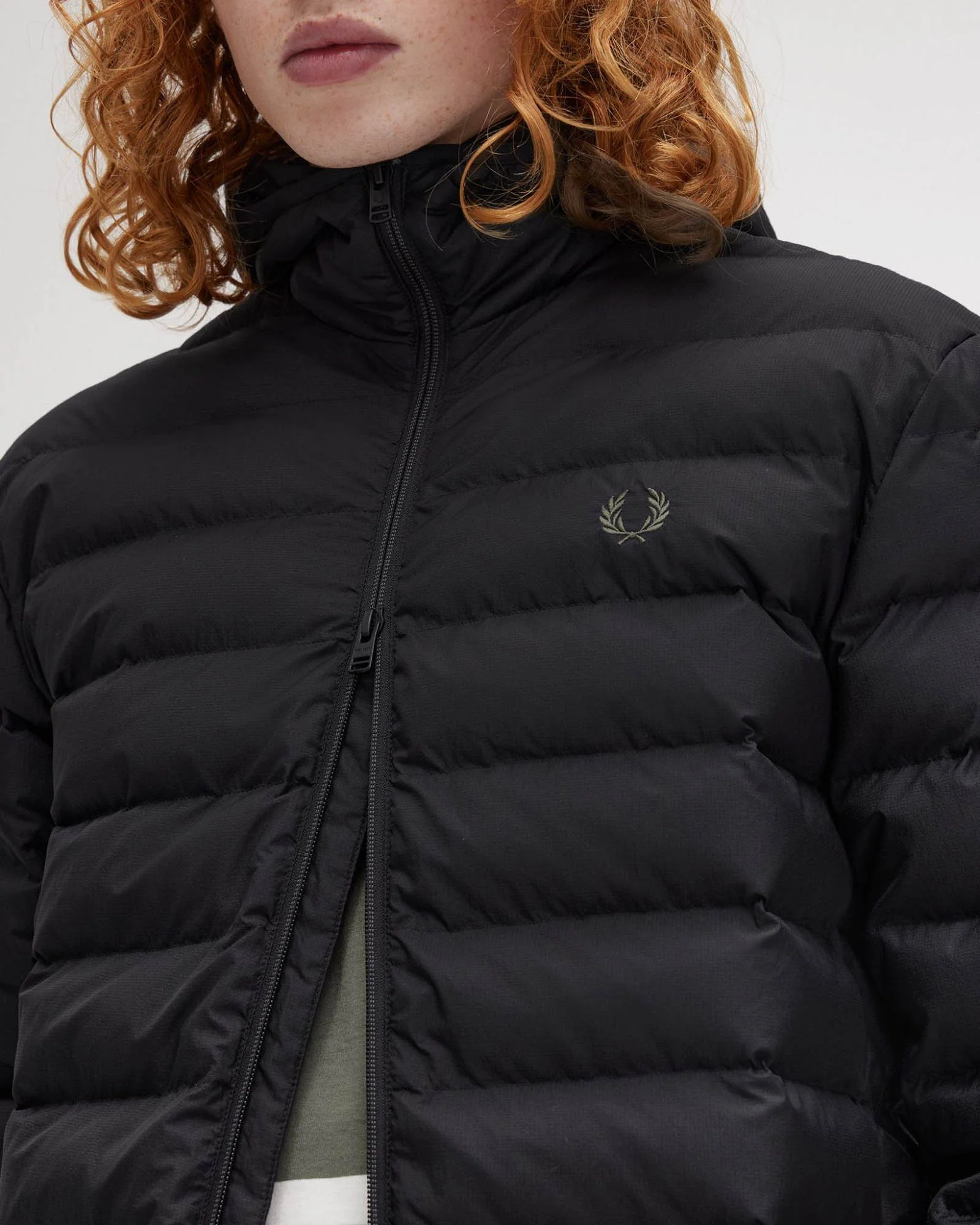 Fred Perry Mens Hooded Padded Jacket - Black 184 - Image 5