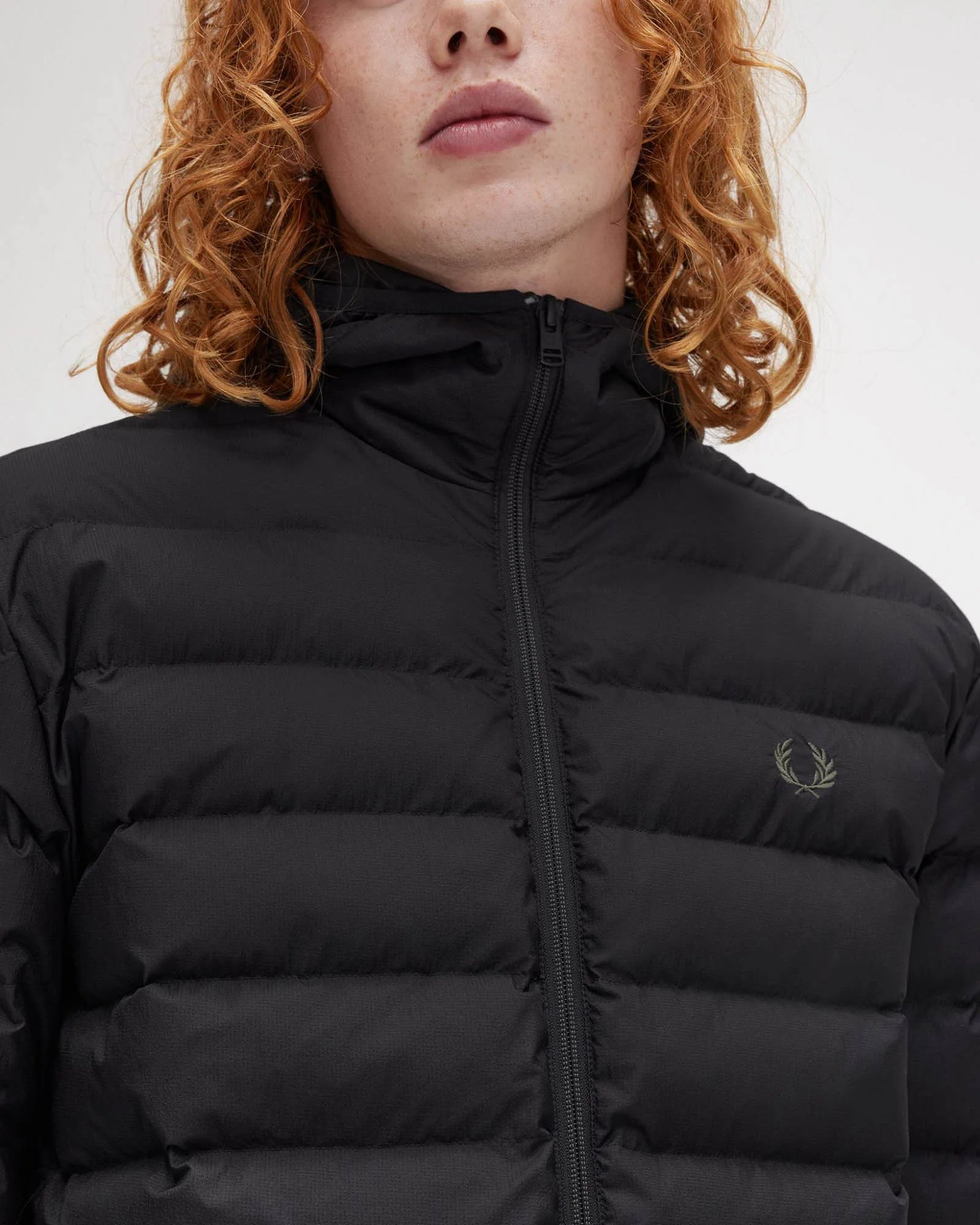 Fred Perry Mens Hooded Padded Jacket - Black 184 - Image 7