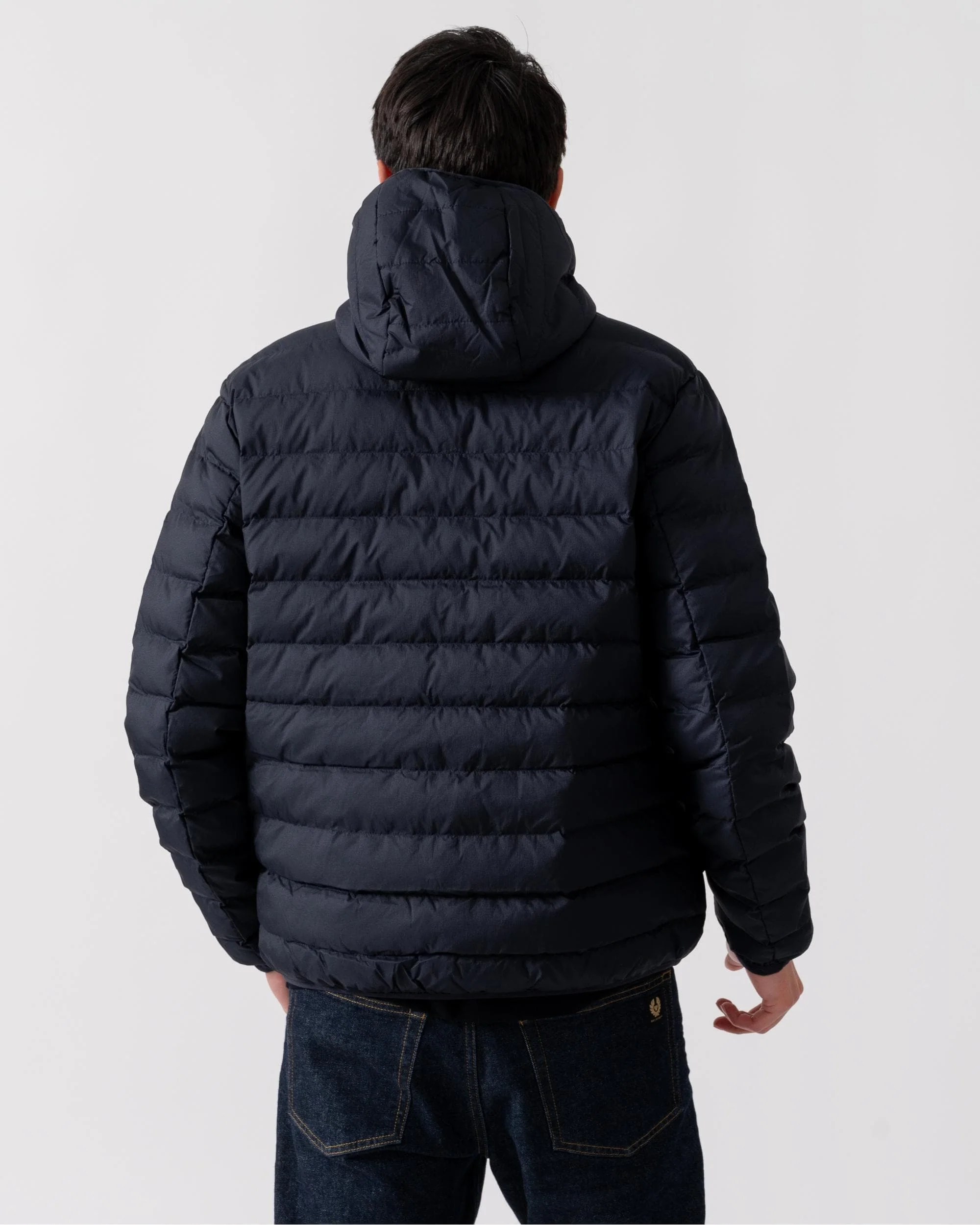 Fred Perry Mens Hooded Padded Jacket - Navy 608 - Image 4