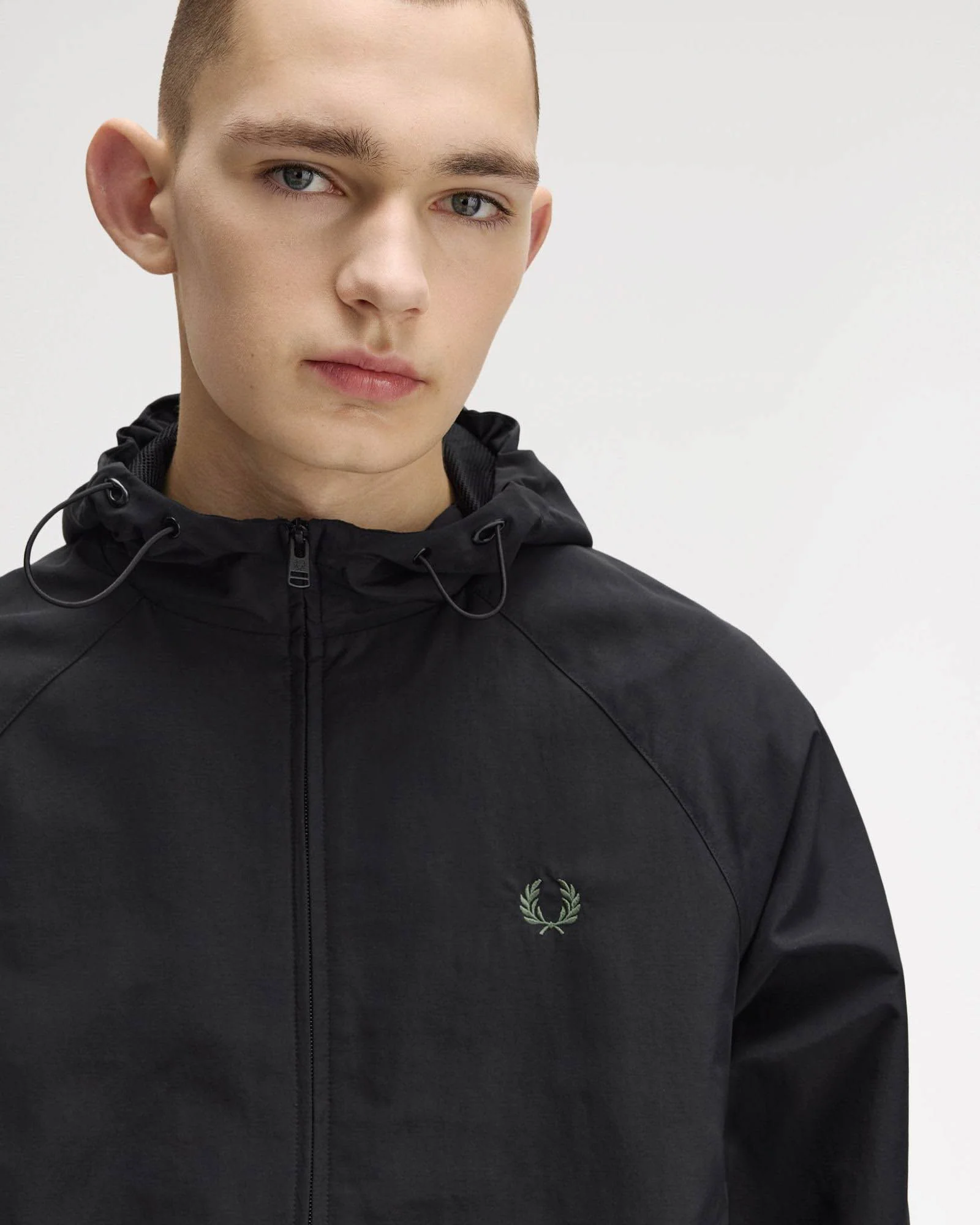 Fred Perry Mens Hooded Shell Jacket - Black 102 - Image 2
